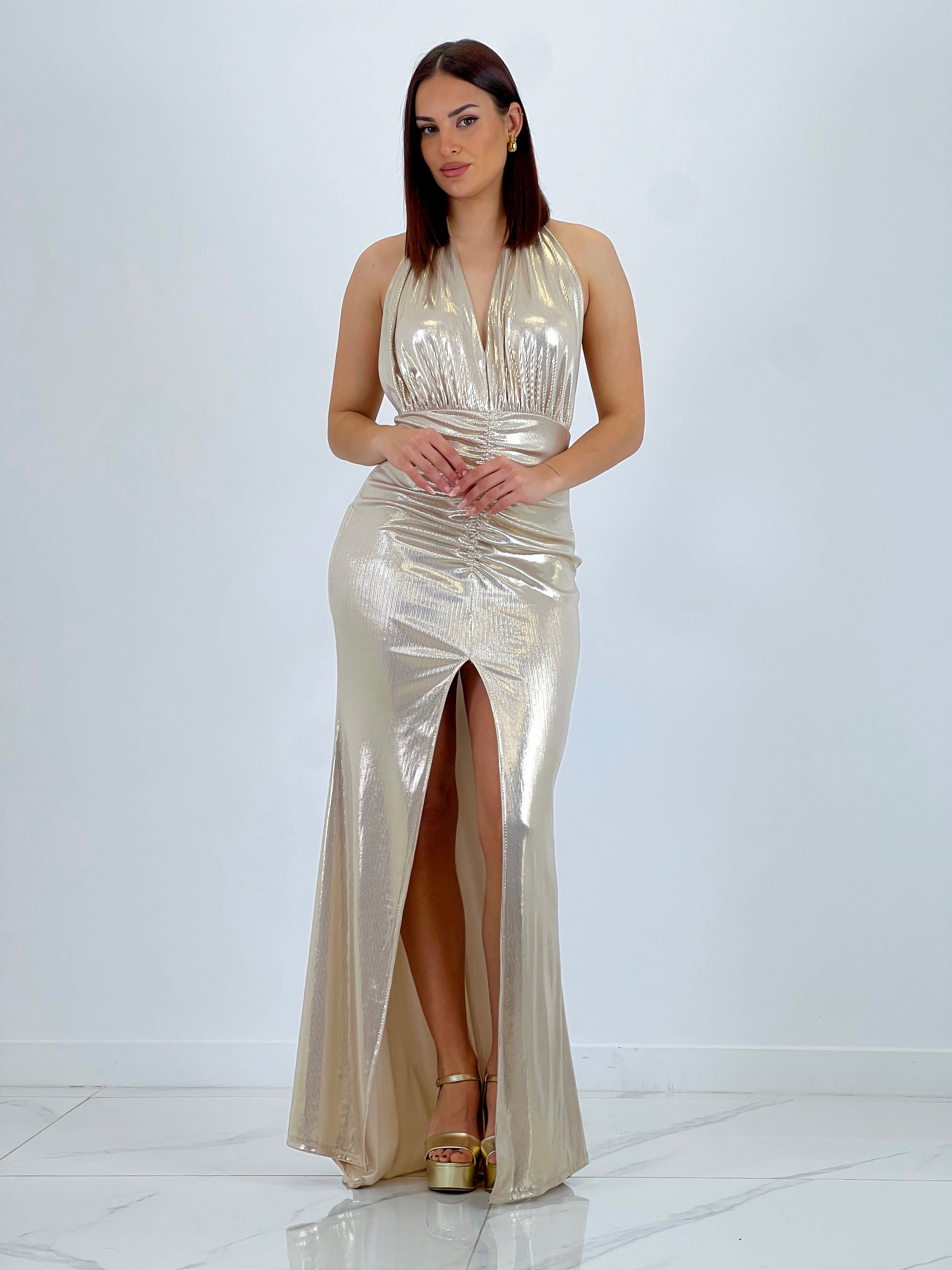 Vestido halter fruncido Carina - Zebra&Maduixa®