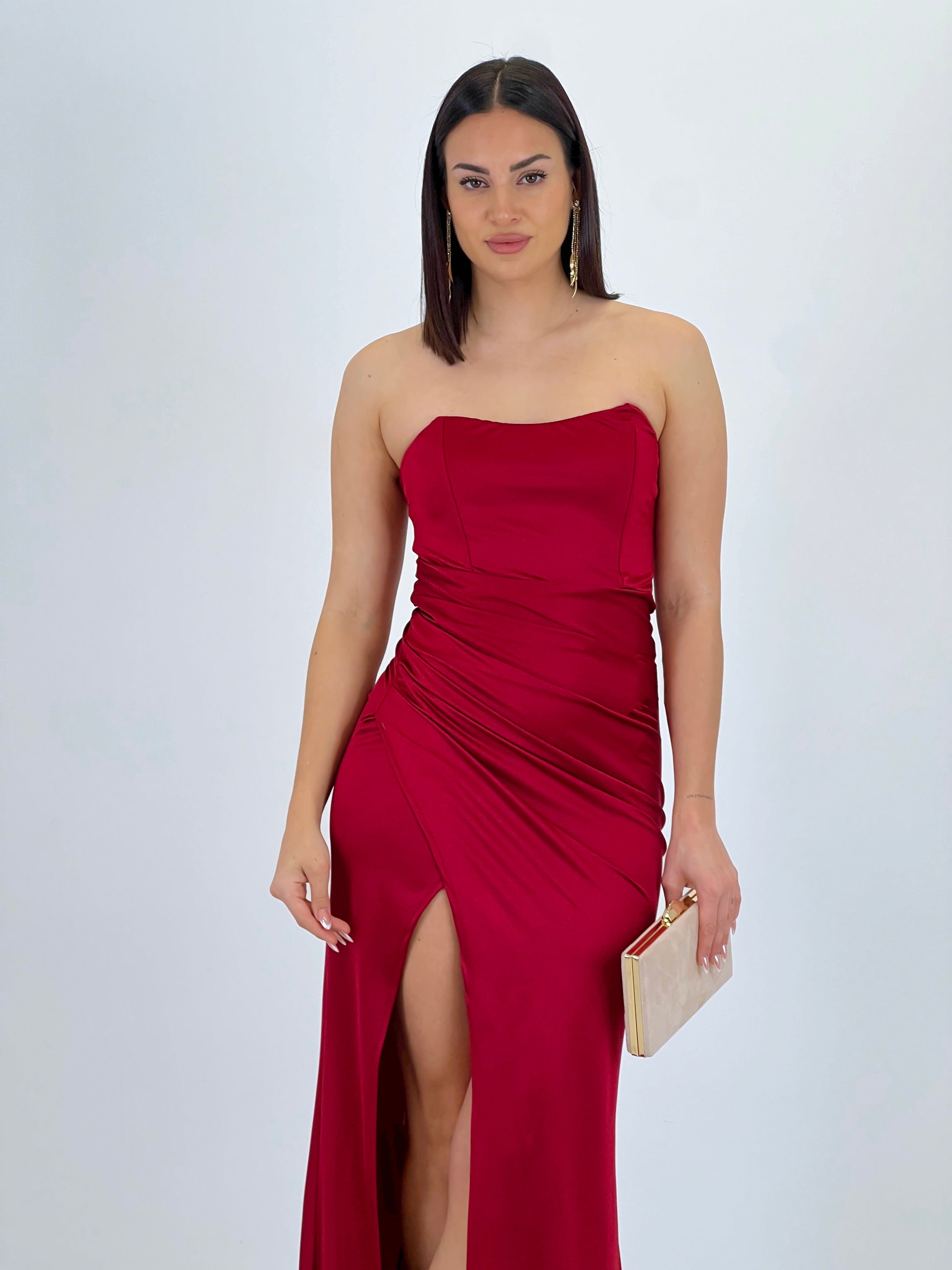 Dina ruched cross-back dress