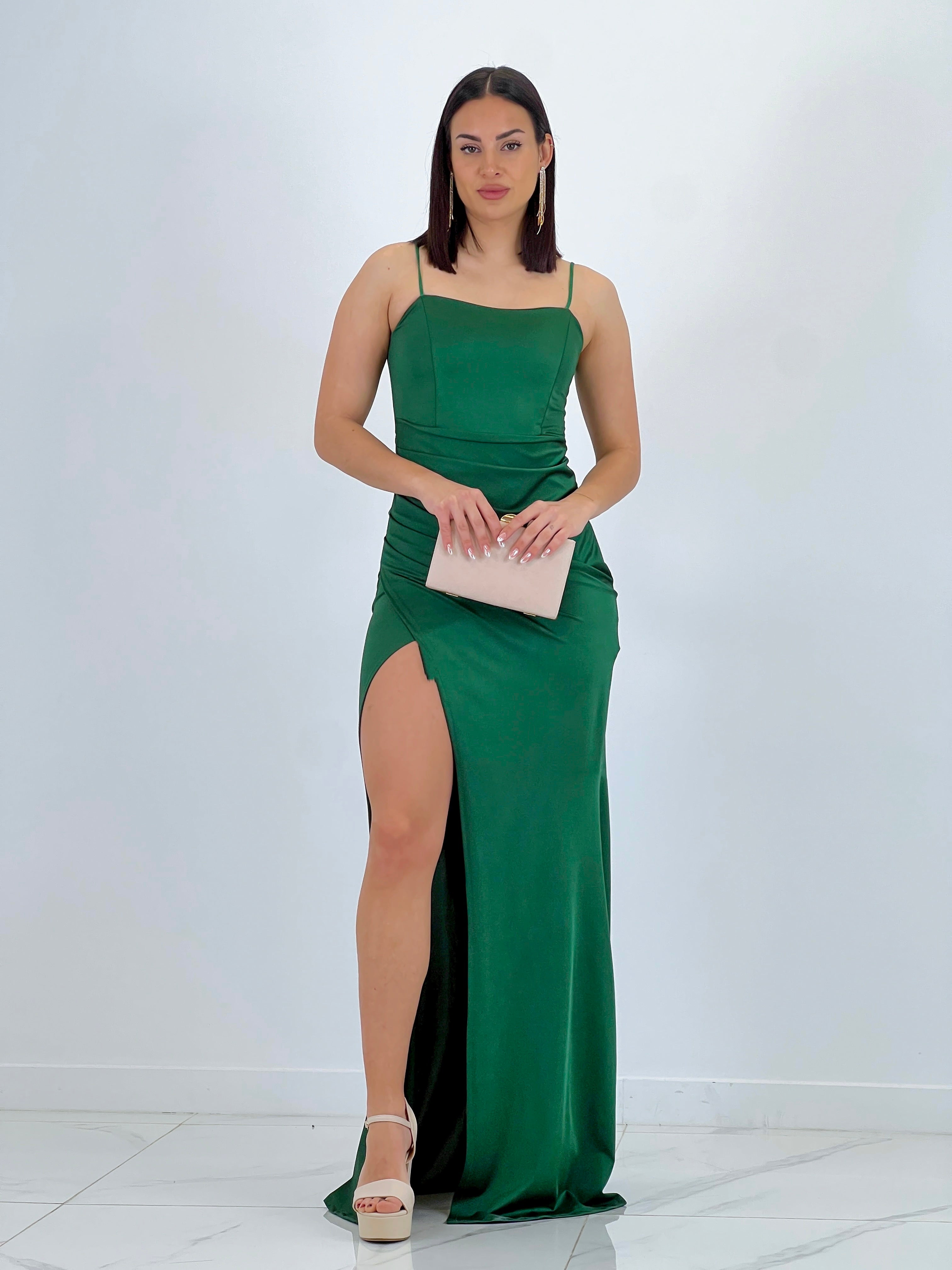 Dina ruched cross-back dress