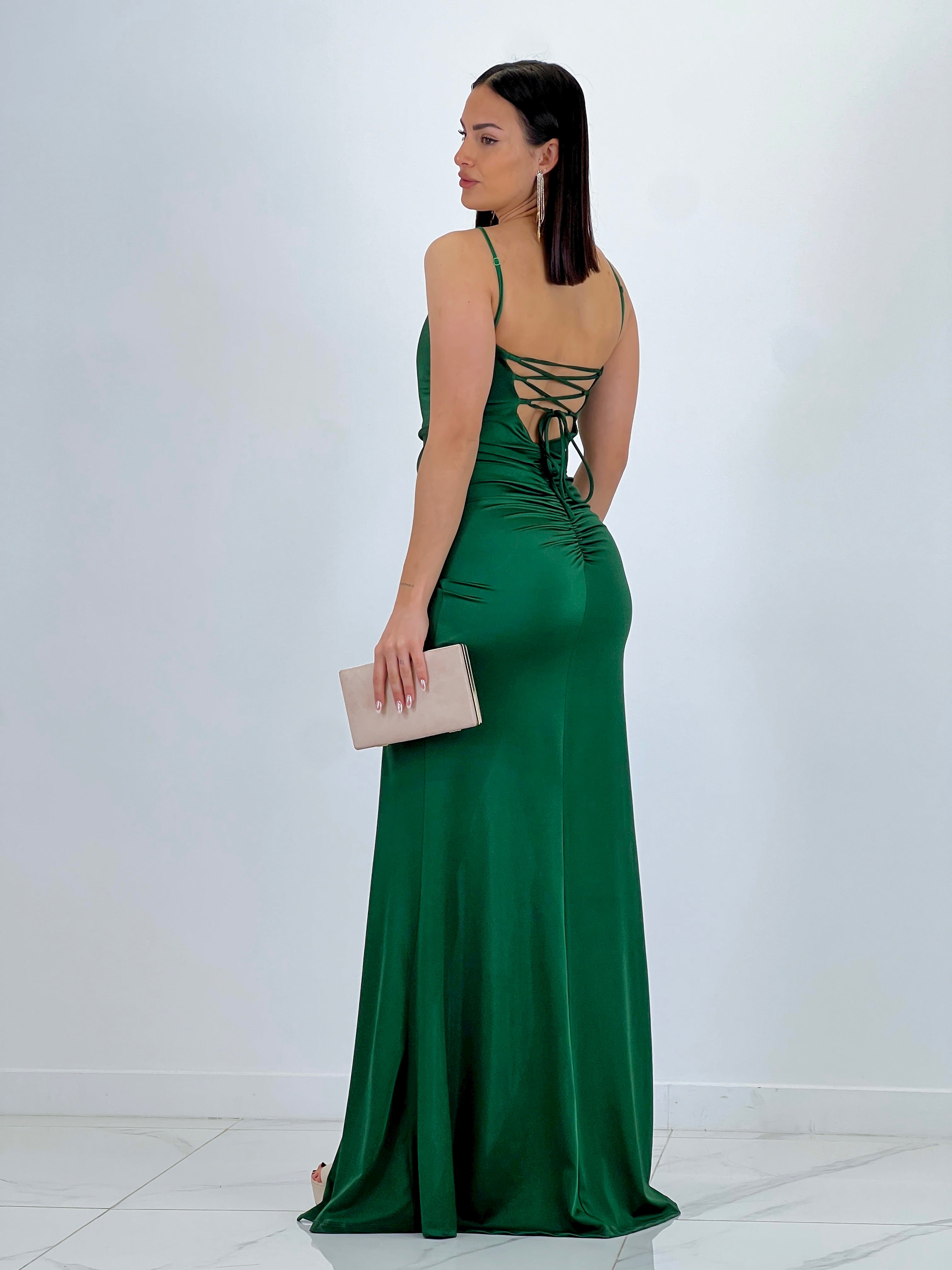 Dina ruched cross-back dress