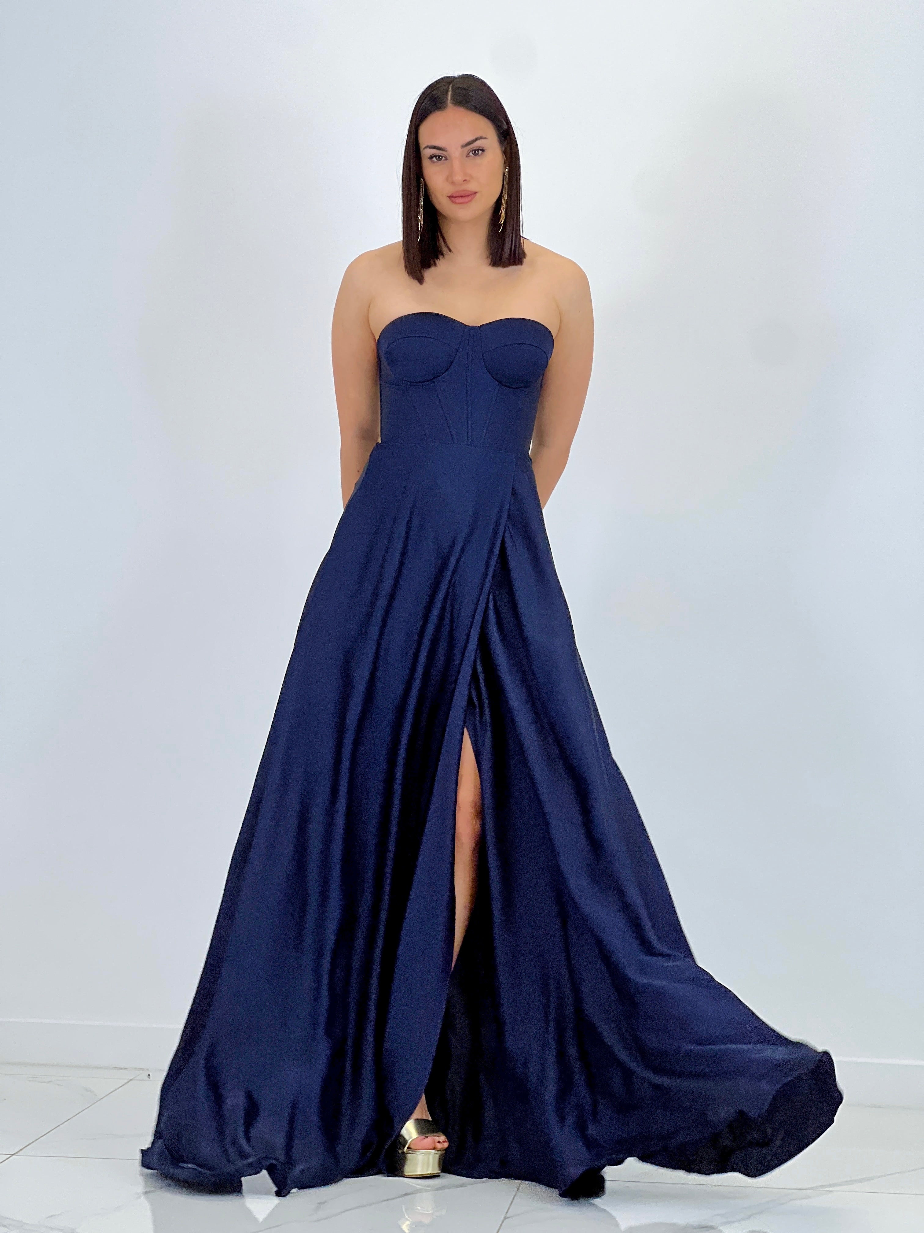 Vestido corsé raso Sarah