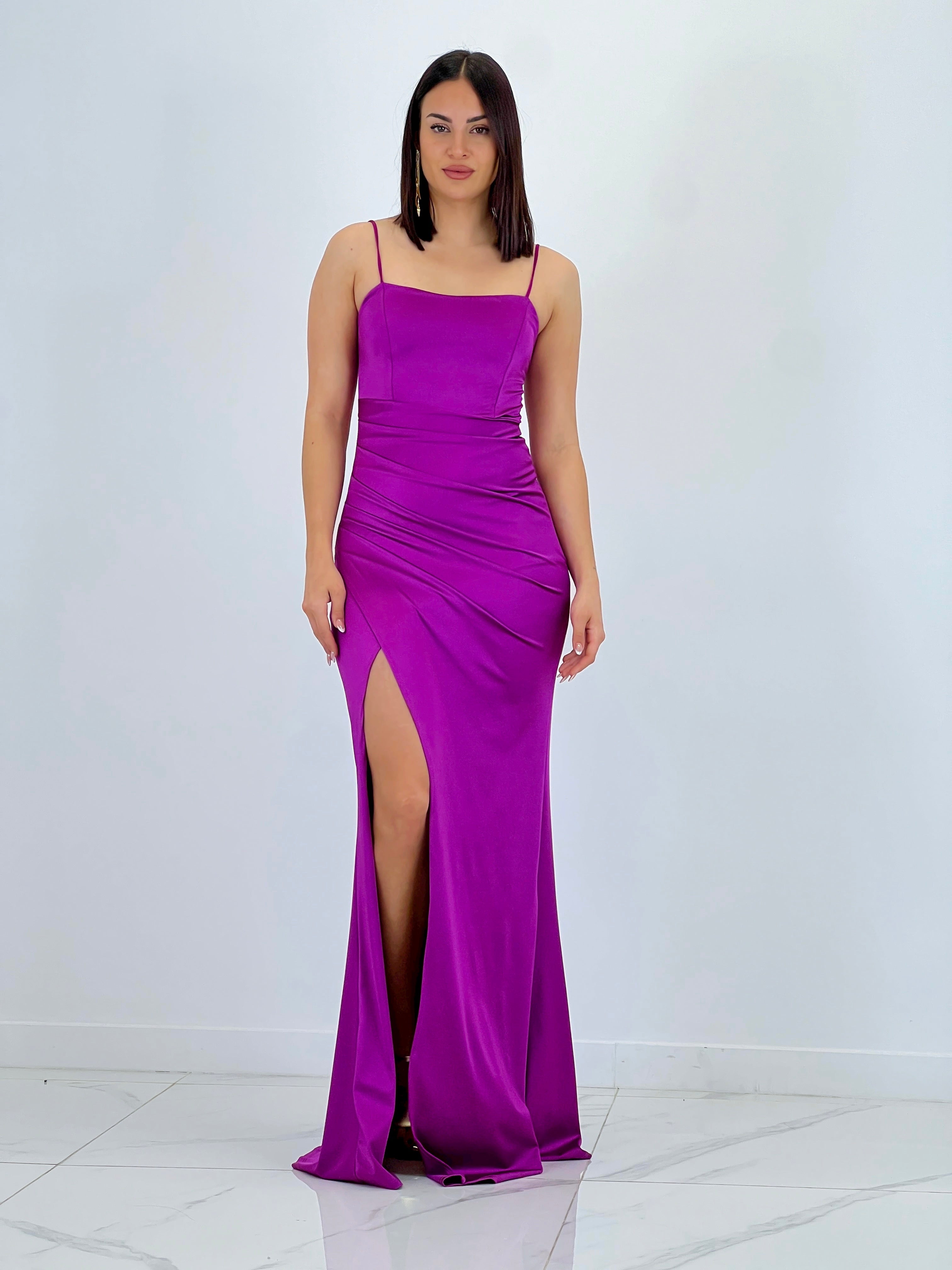 Dina ruched cross-back dress