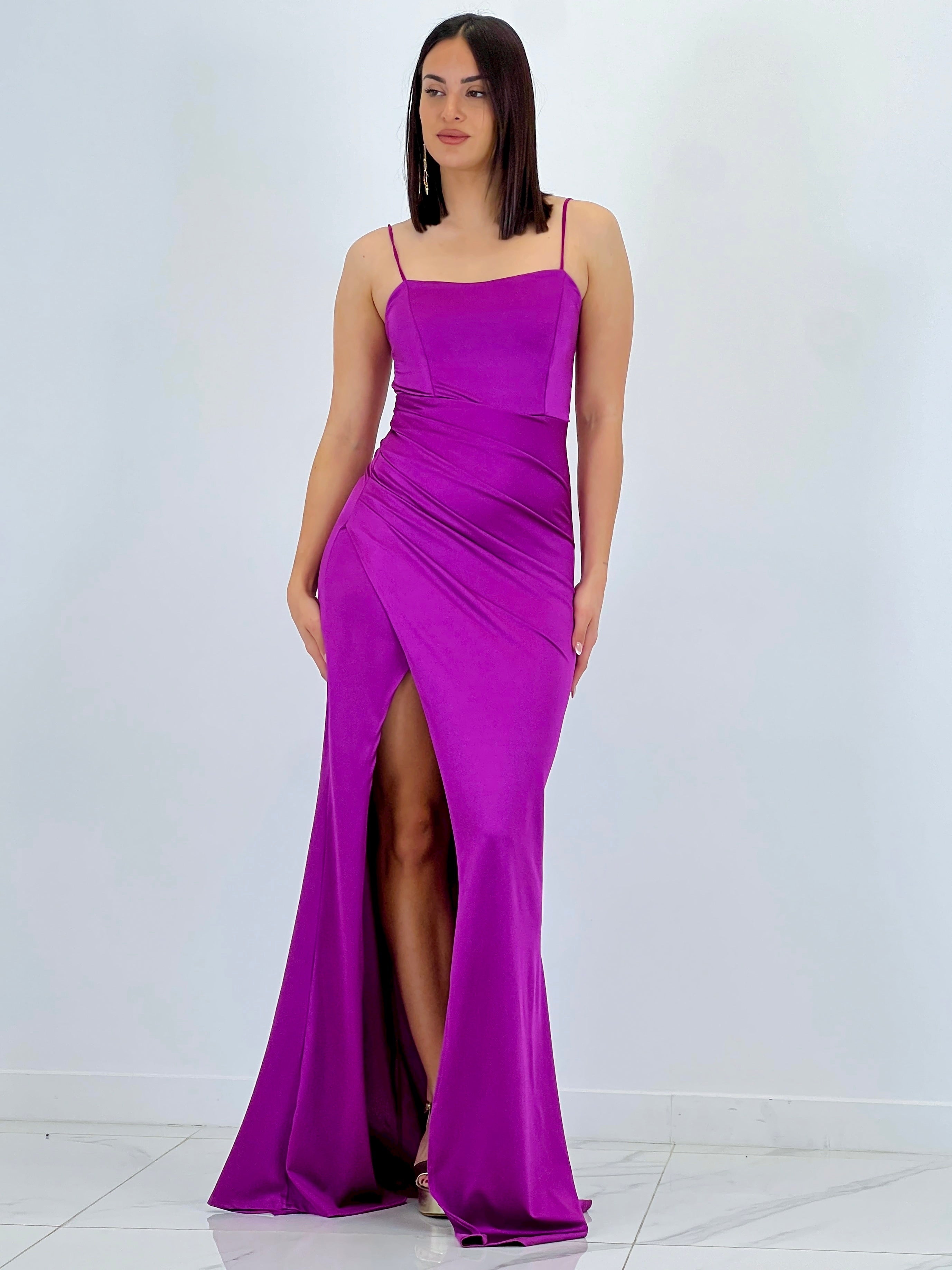 Dina ruched cross-back dress