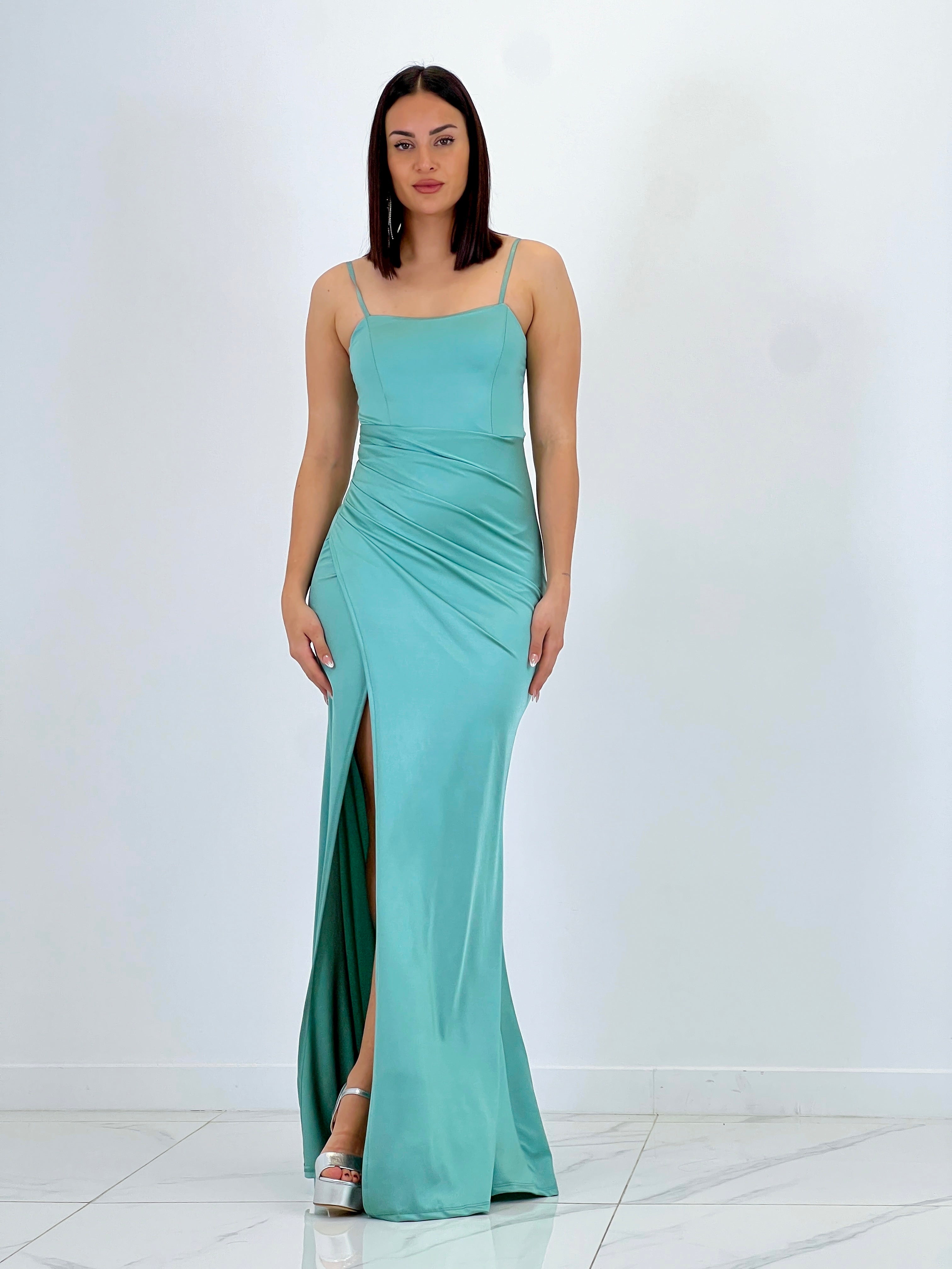 Dina ruched cross-back dress