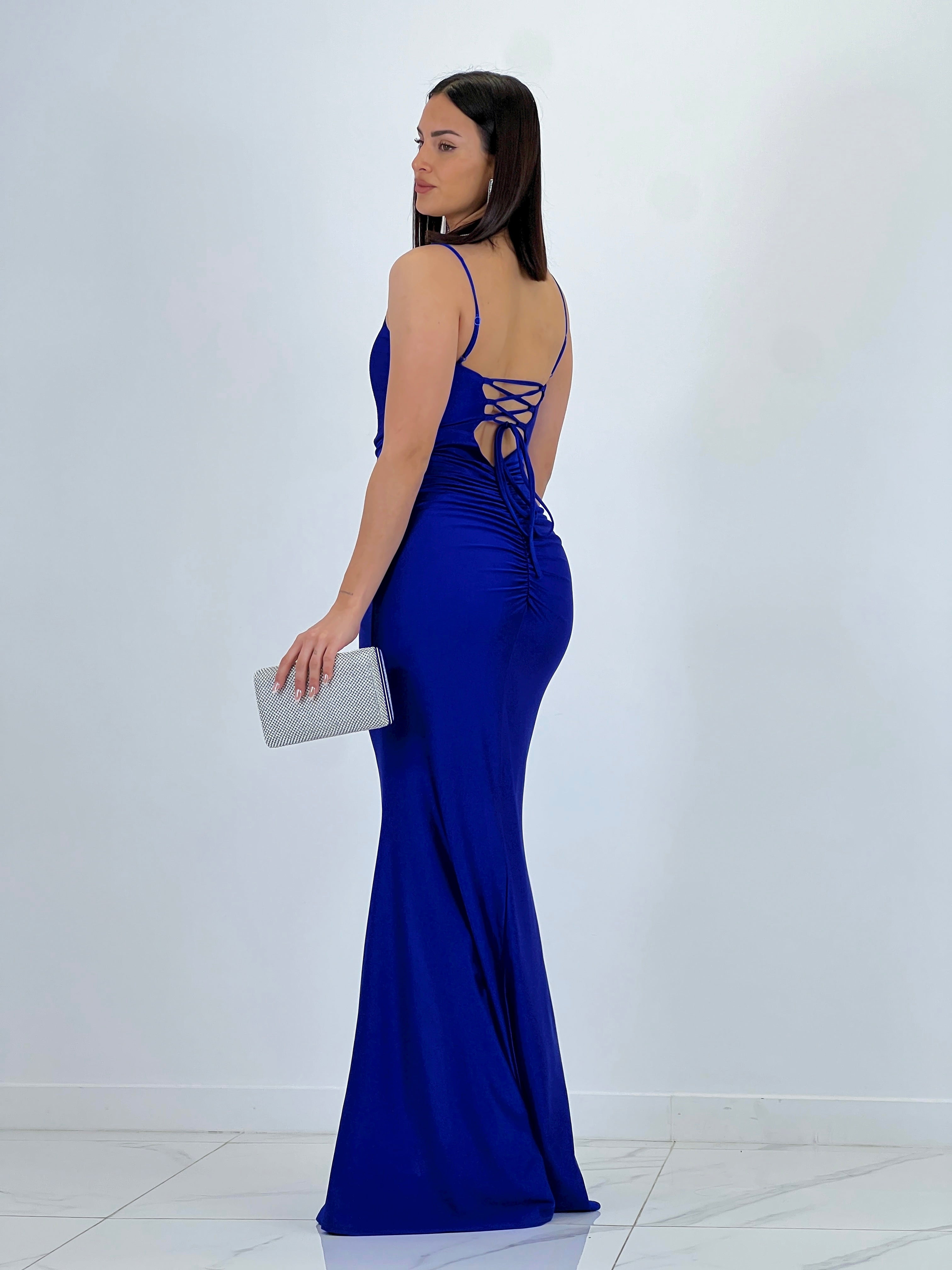 Dina ruched cross-back dress