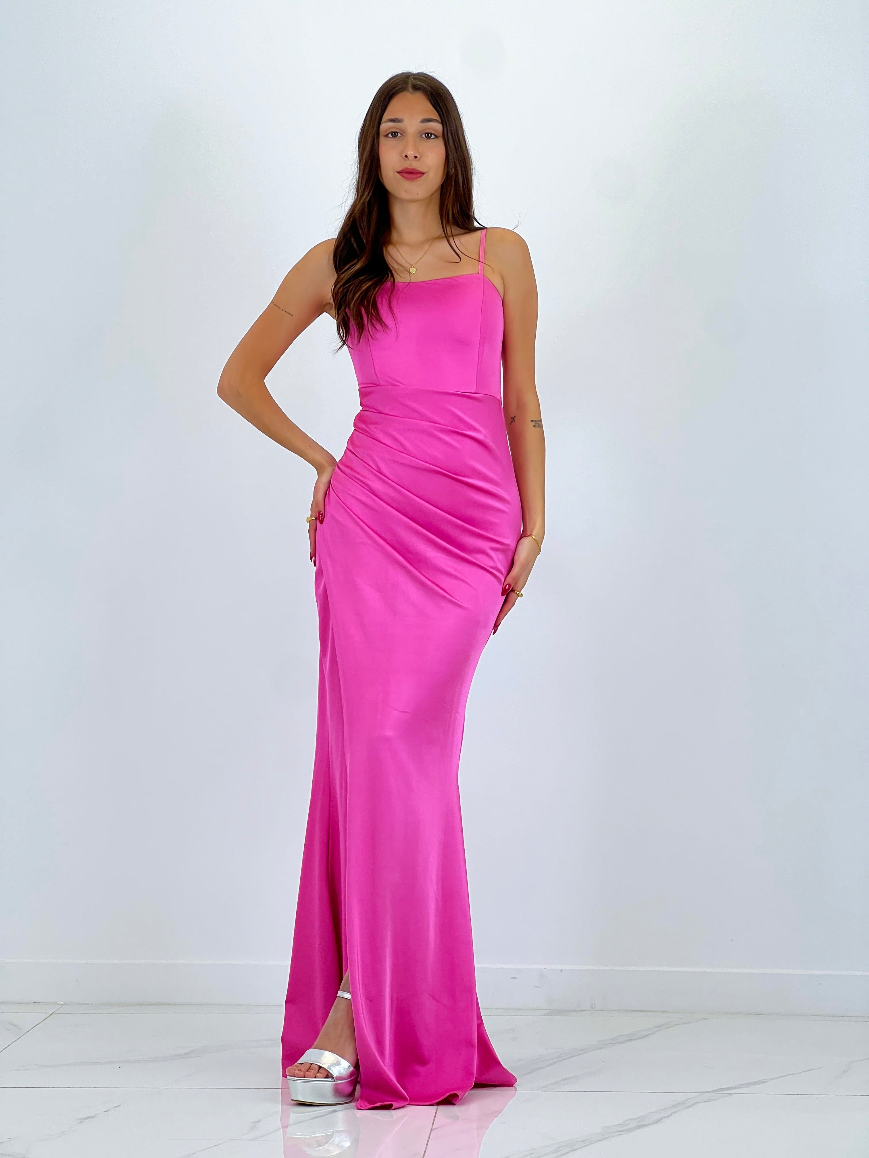 Dina ruched cross-back dress