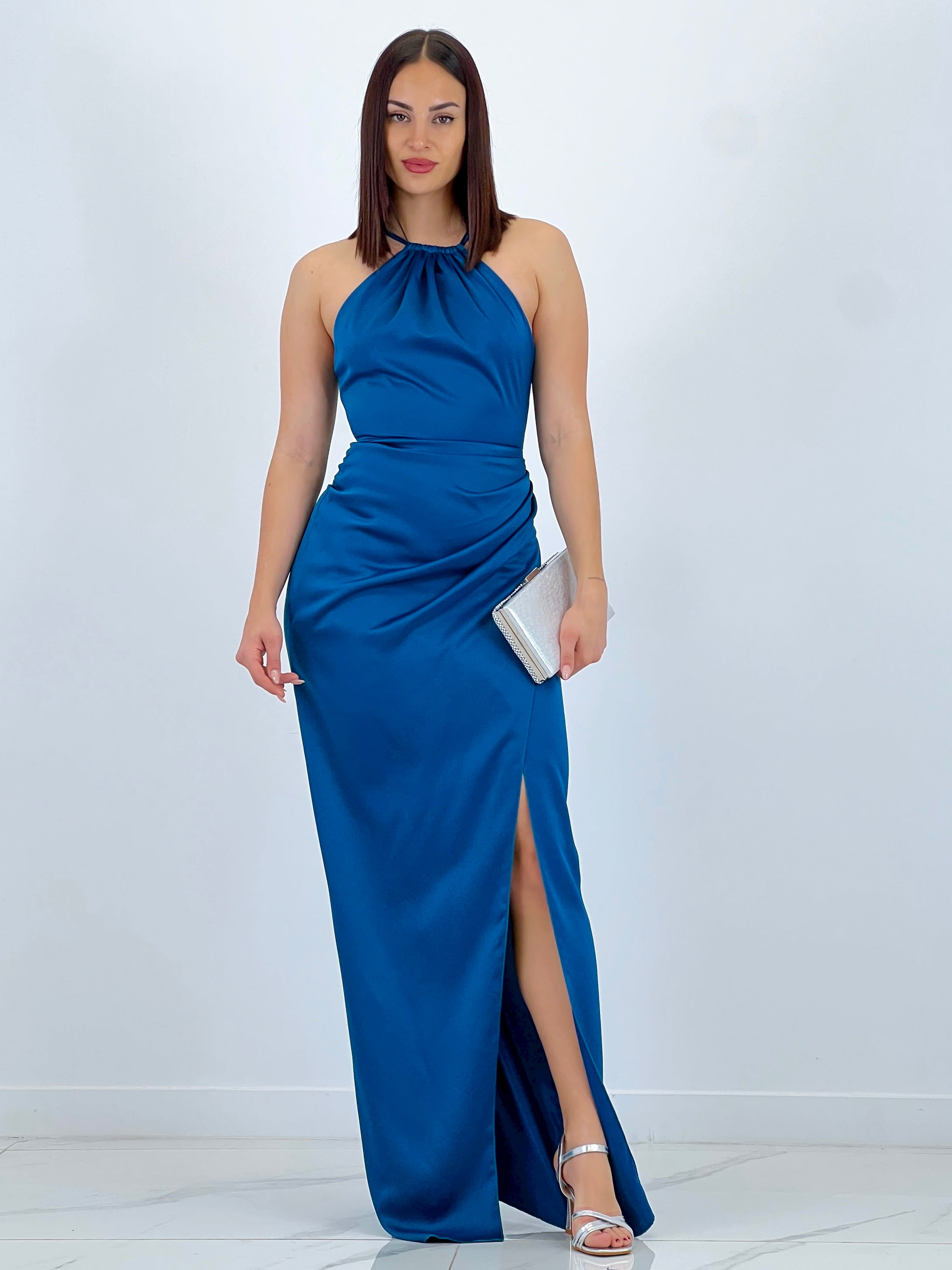 Gala halter satin dress
