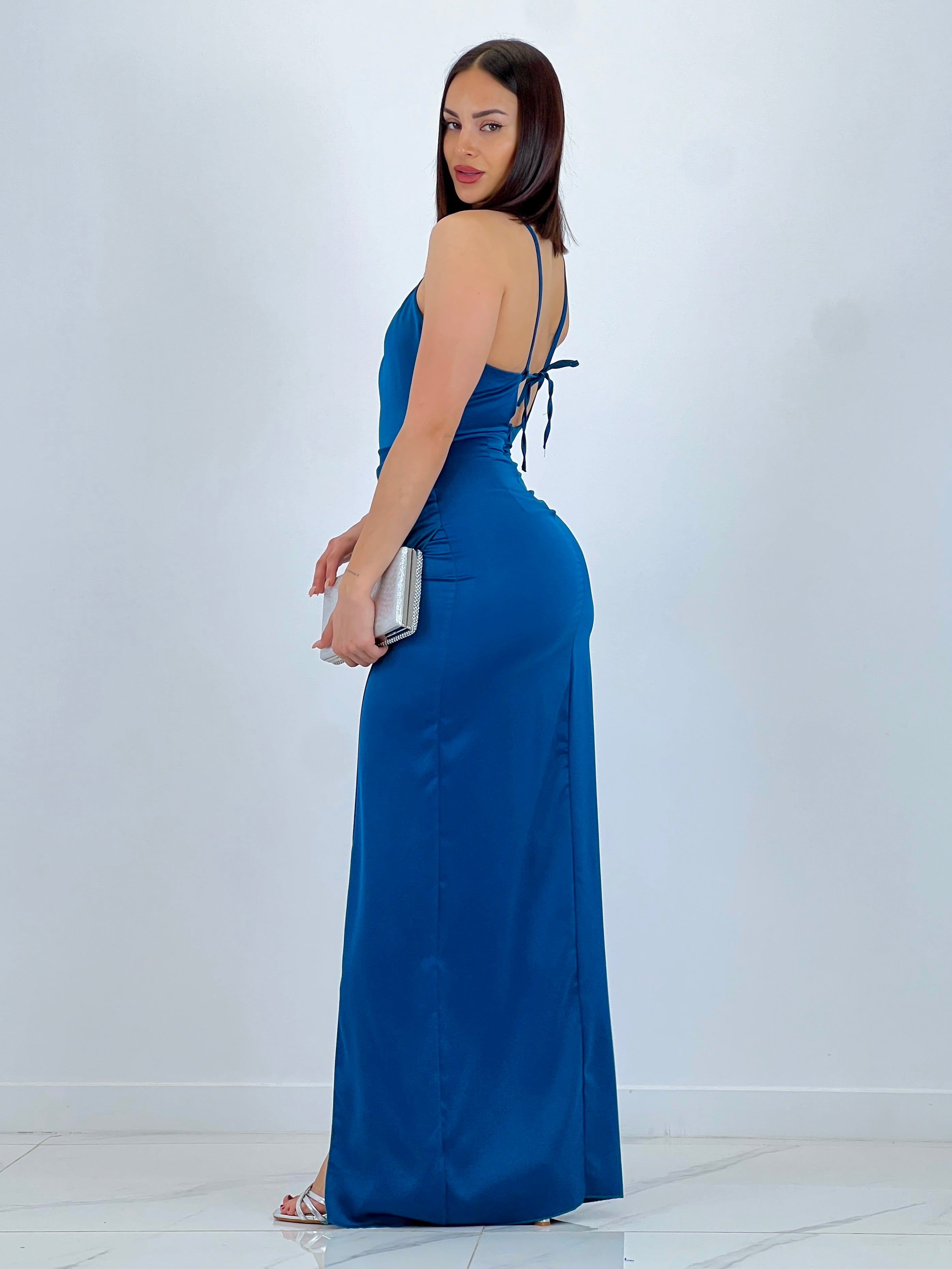 Gala halter satin dress