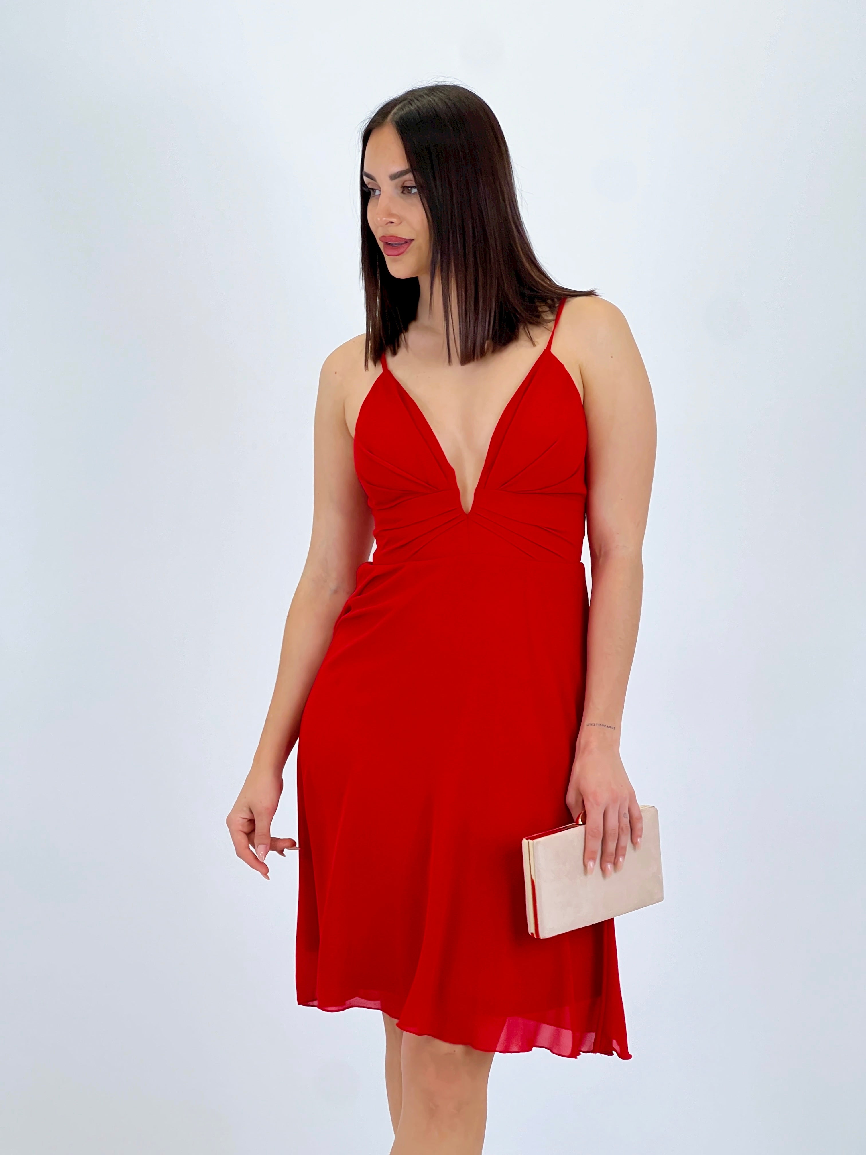 Vestido ceremonia Escote V corto