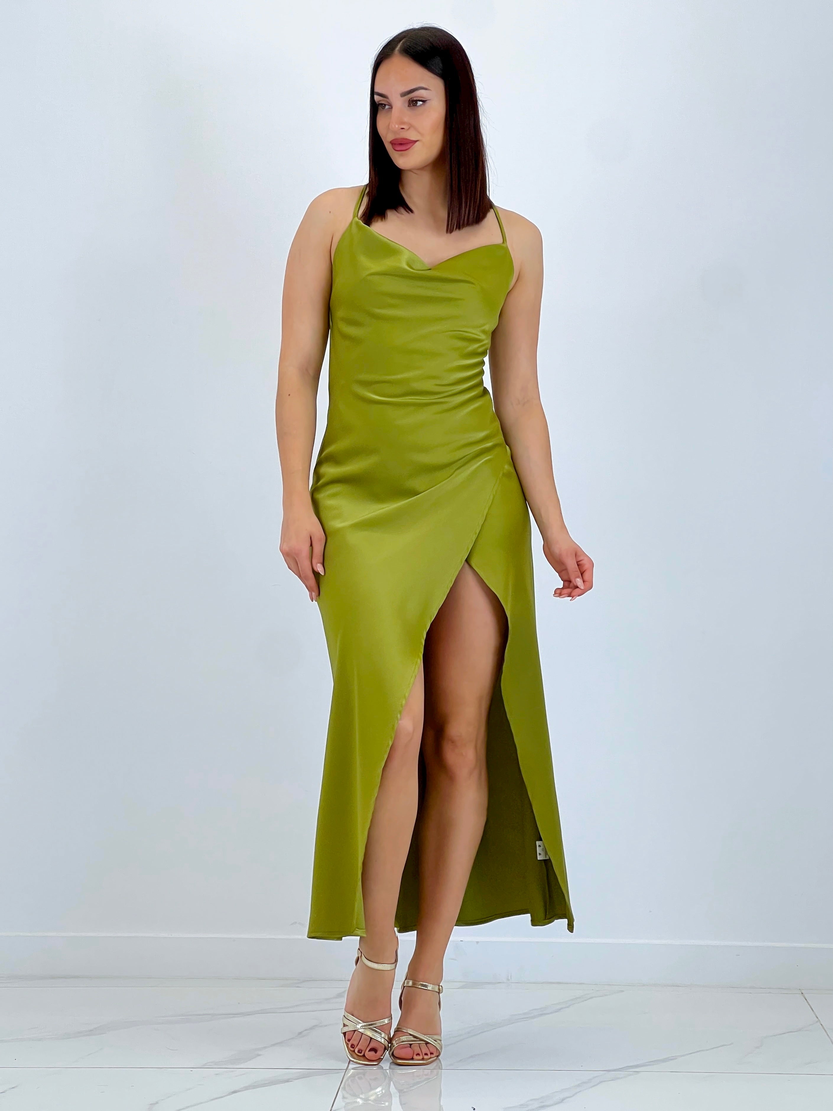 Vestido midi satinado Paula