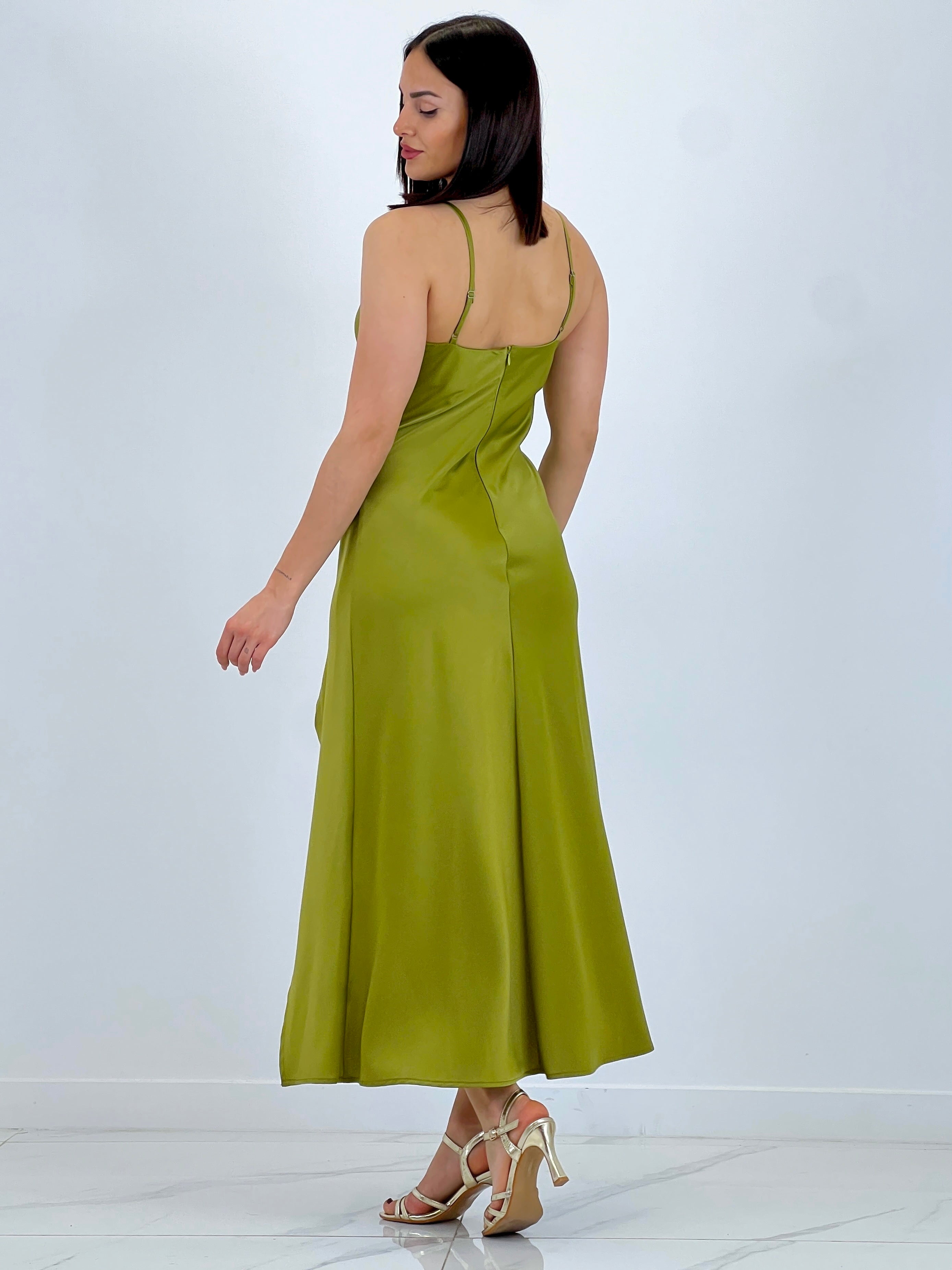 Vestido midi satinado Paula