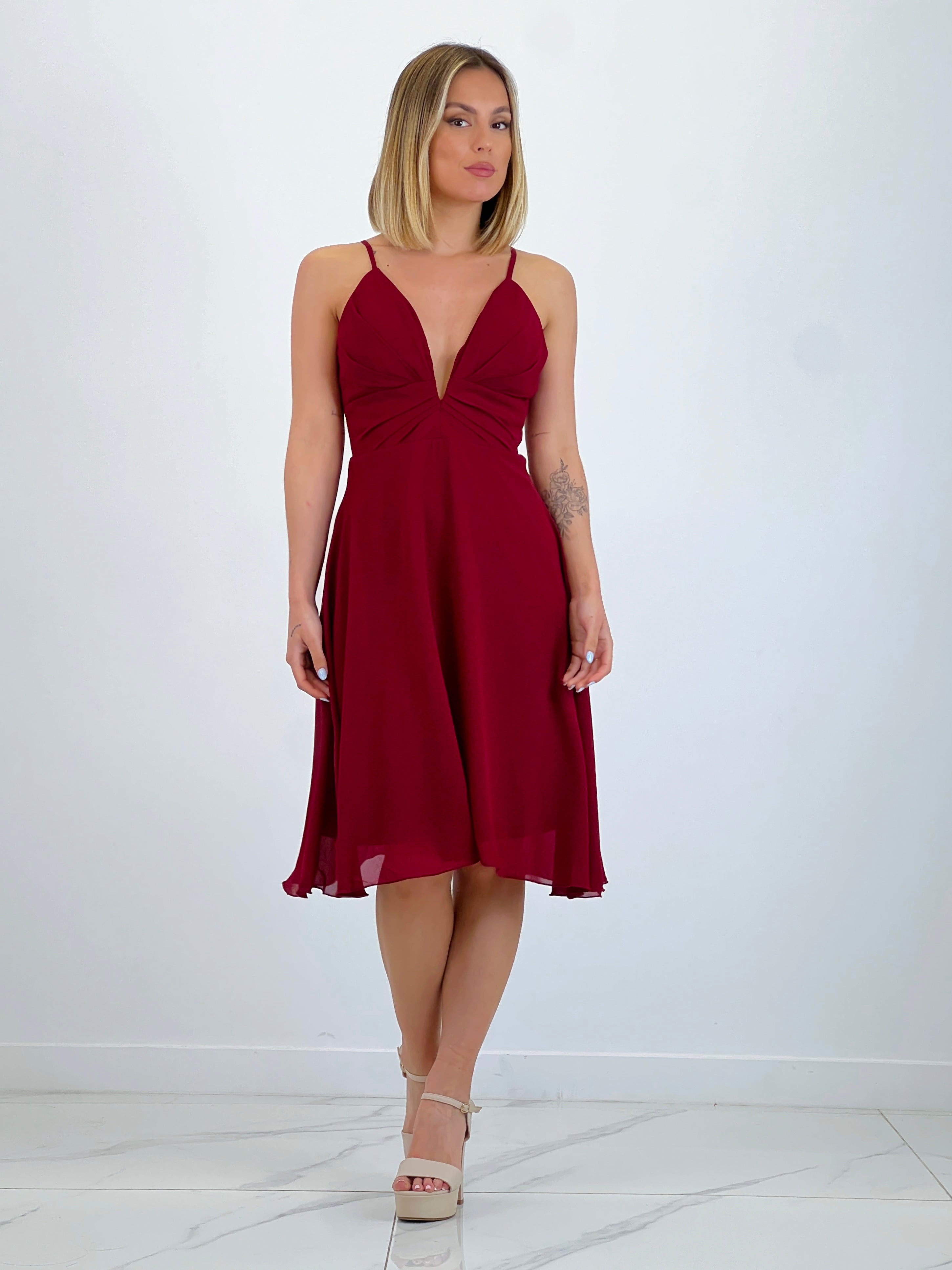 Vestido ceremonia Escote V corto