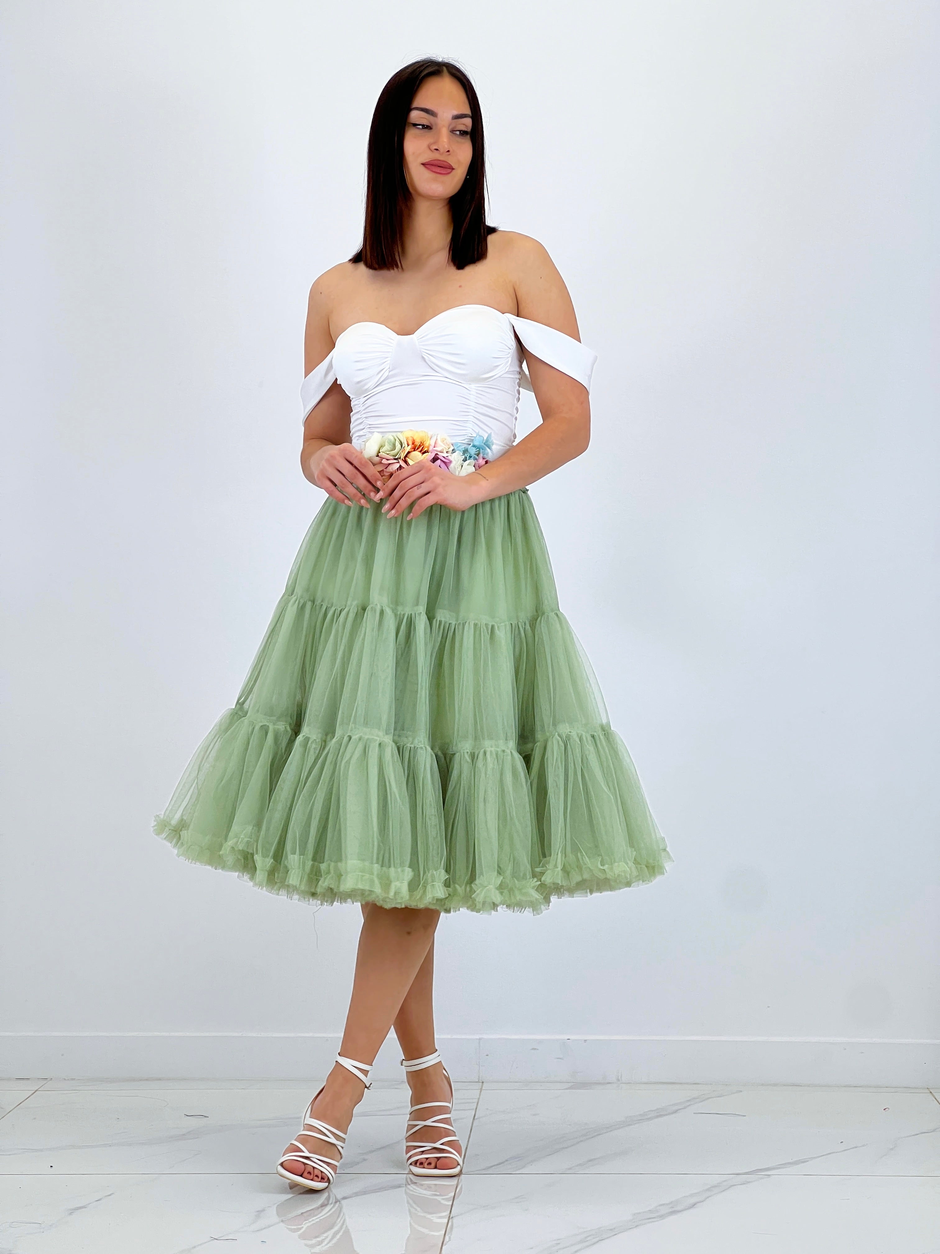 Falda tul midi con volantes - Zebra&Maduixa®