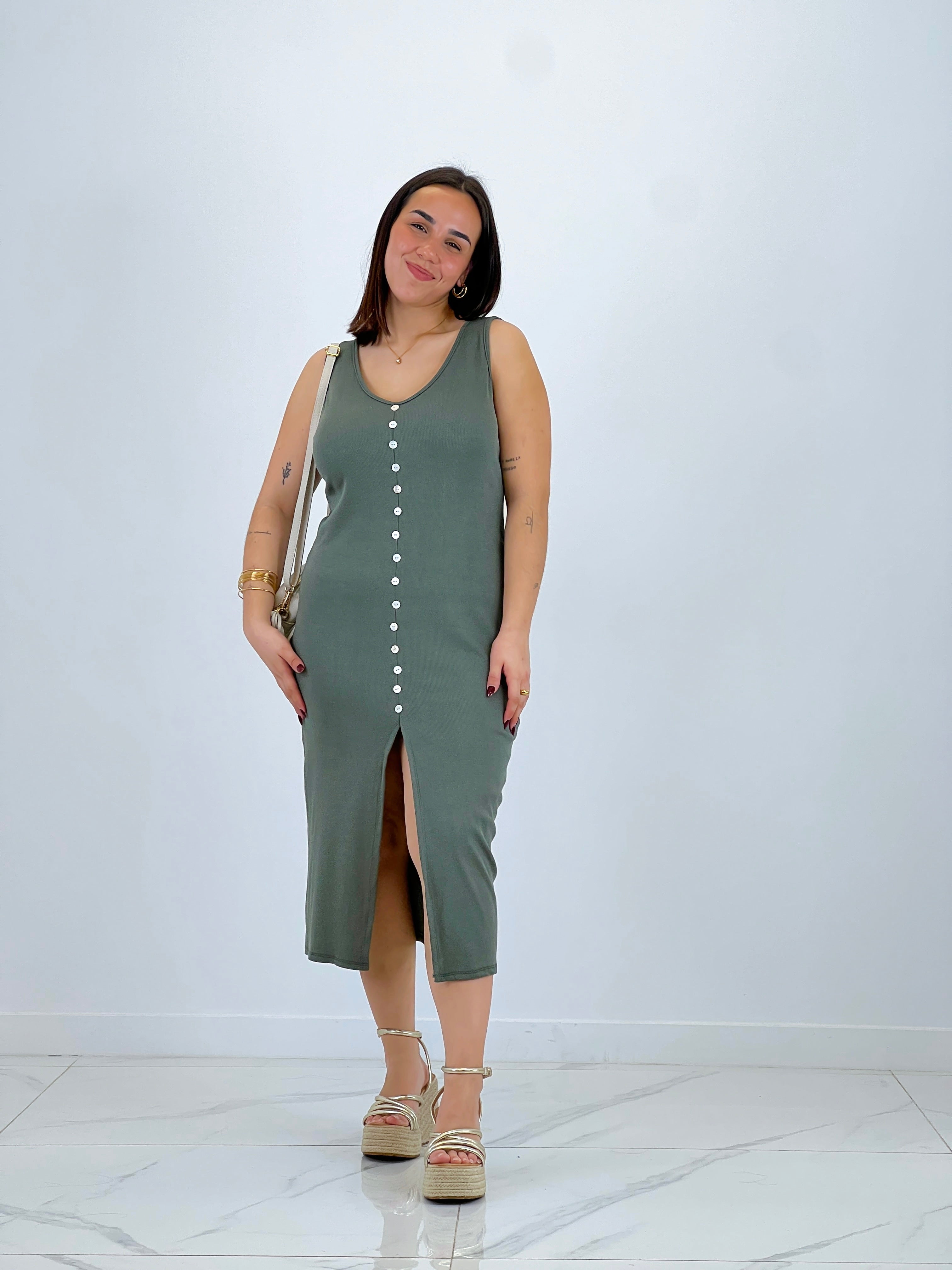 Vestit canalé botons