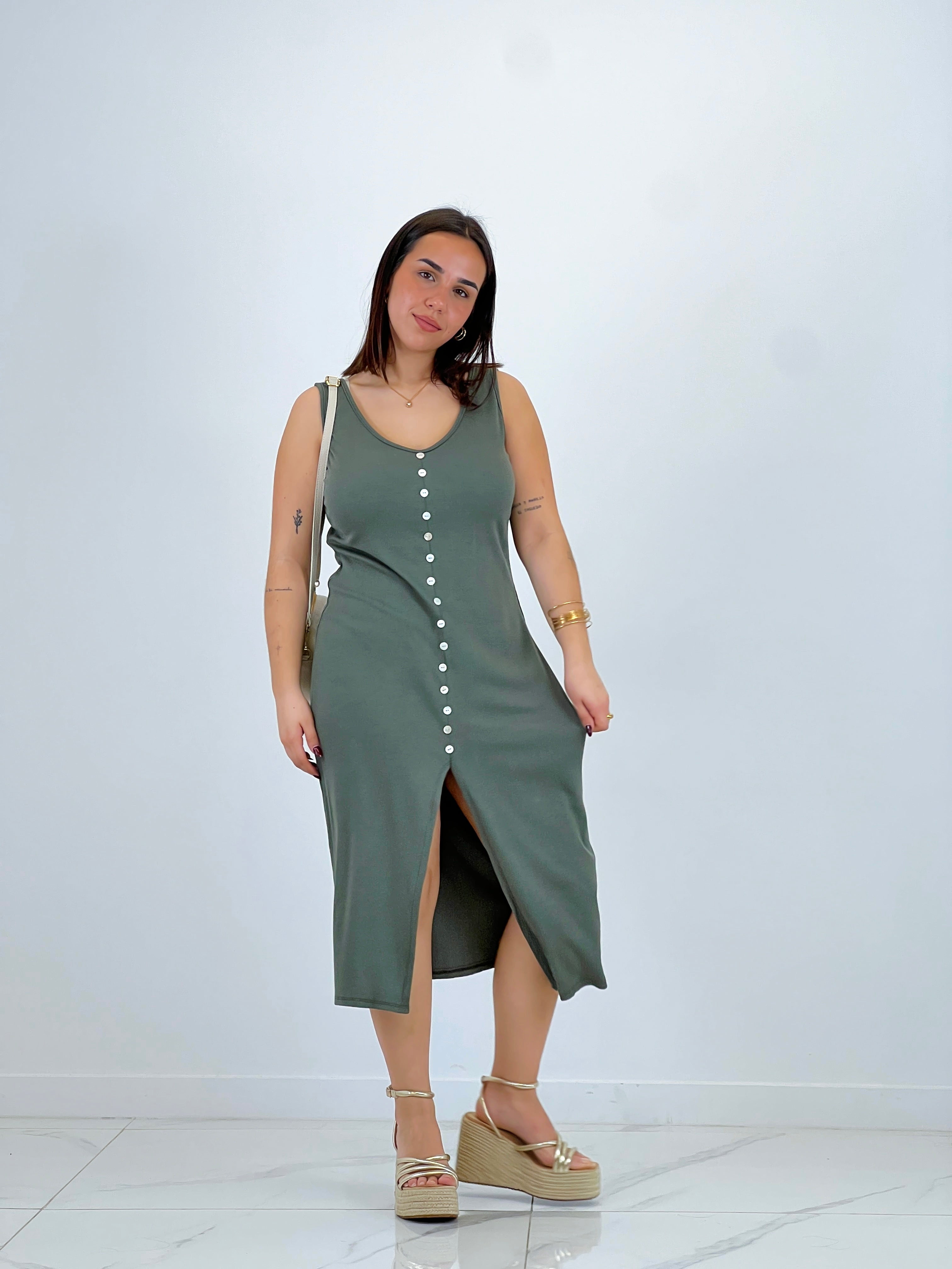 Vestit canalé botons