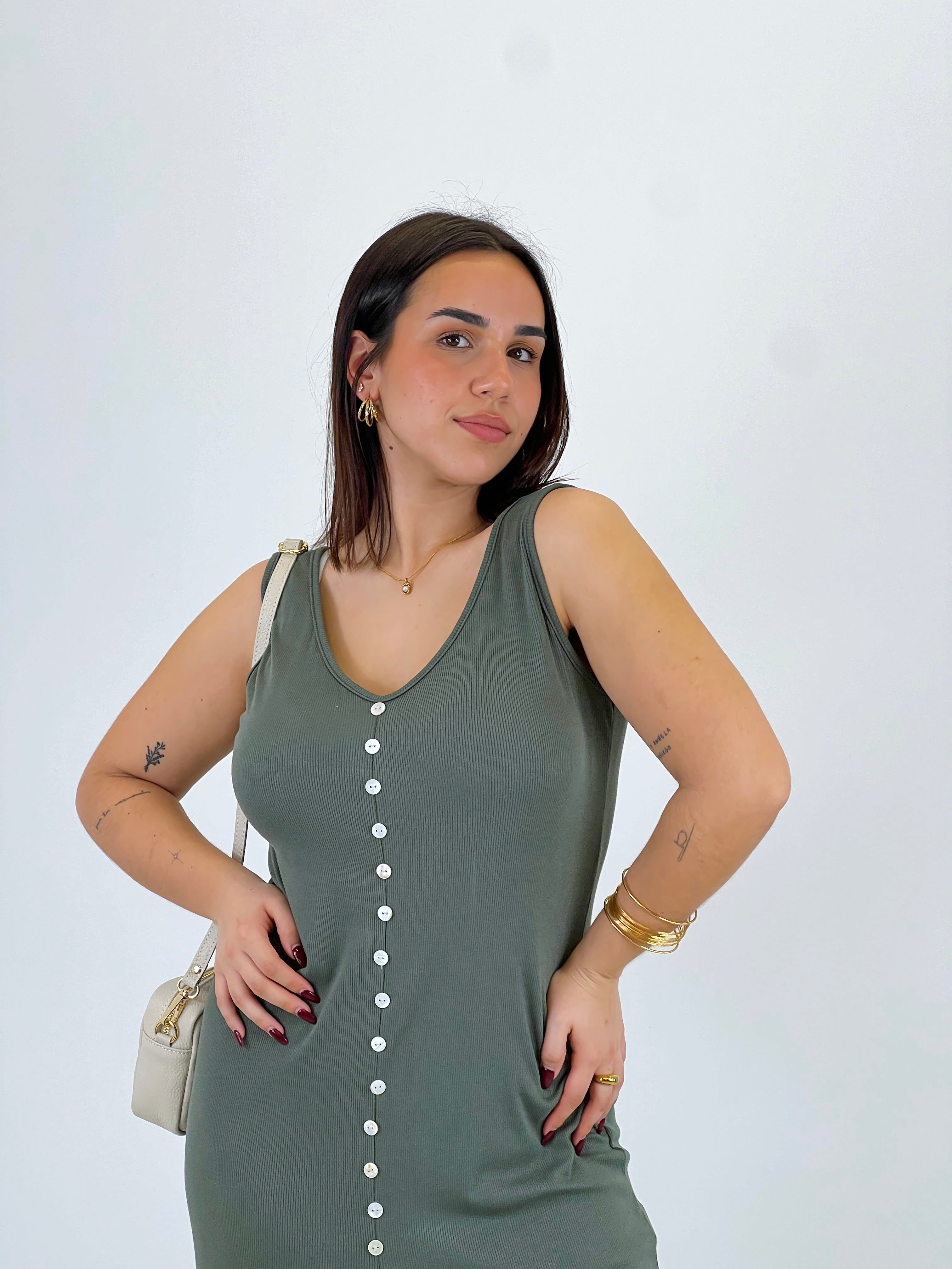 Vestit canalé botons