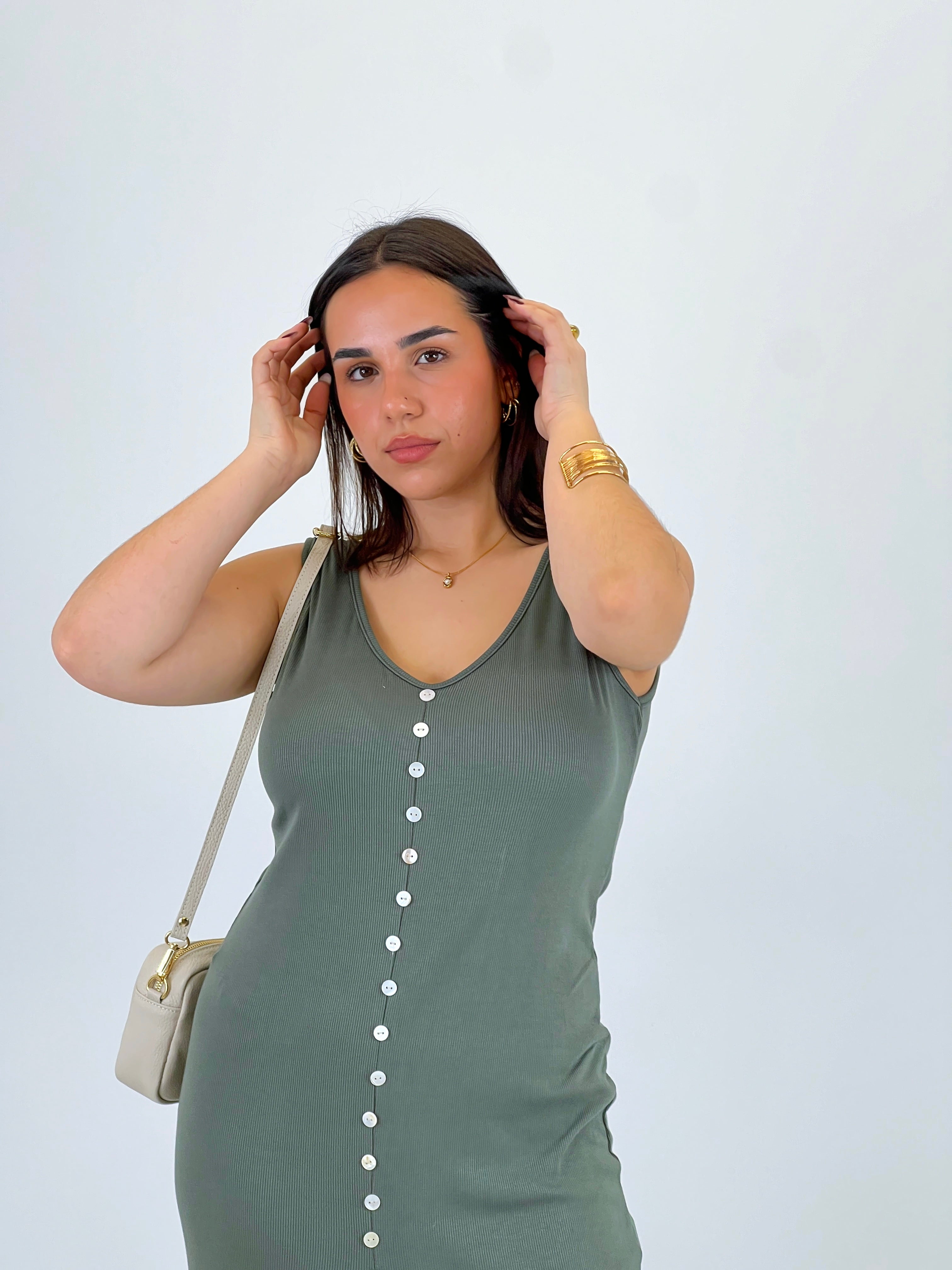 Vestit canalé botons