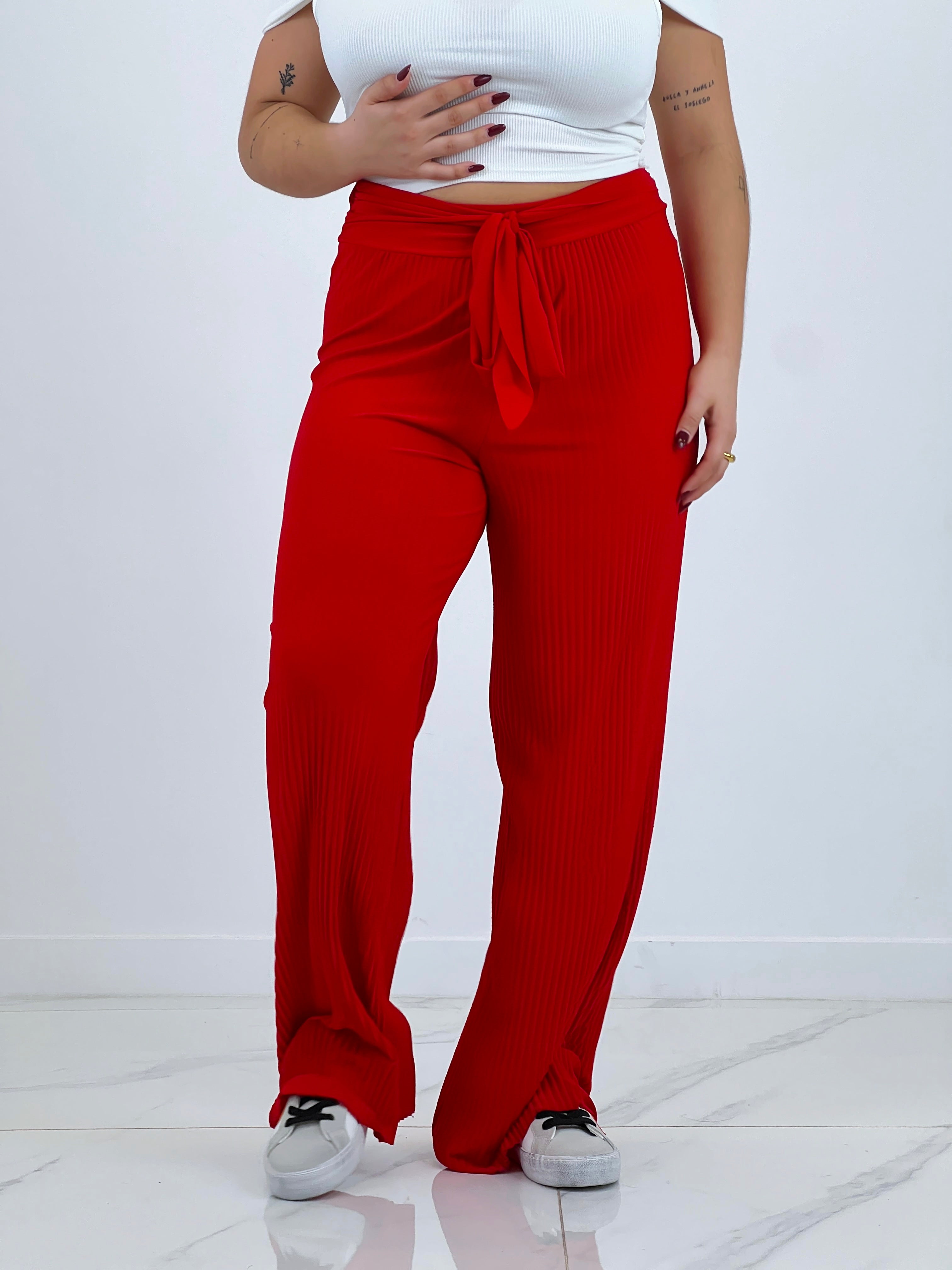 Pantaló plisat cordó cintura