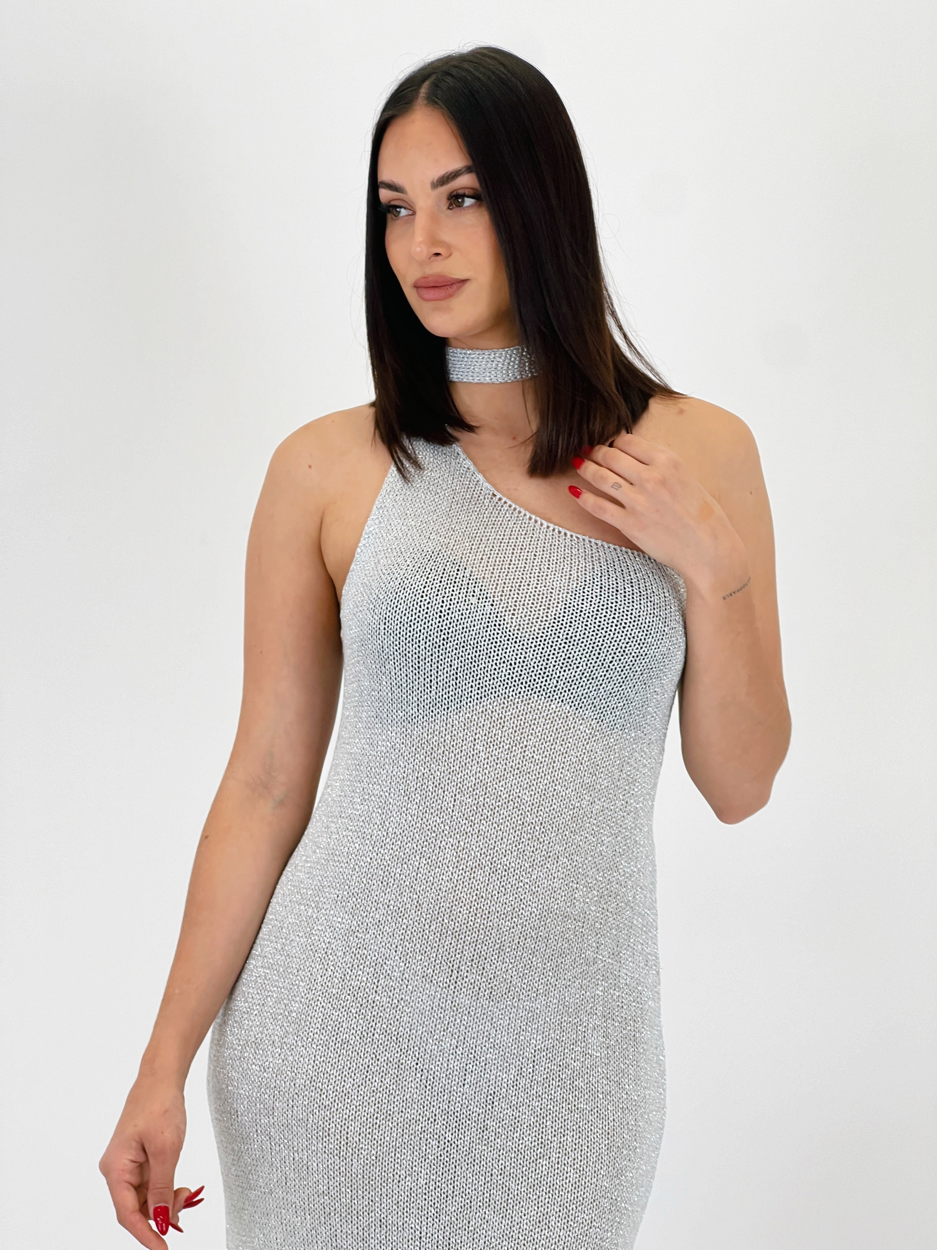 Saura metallic knit dress