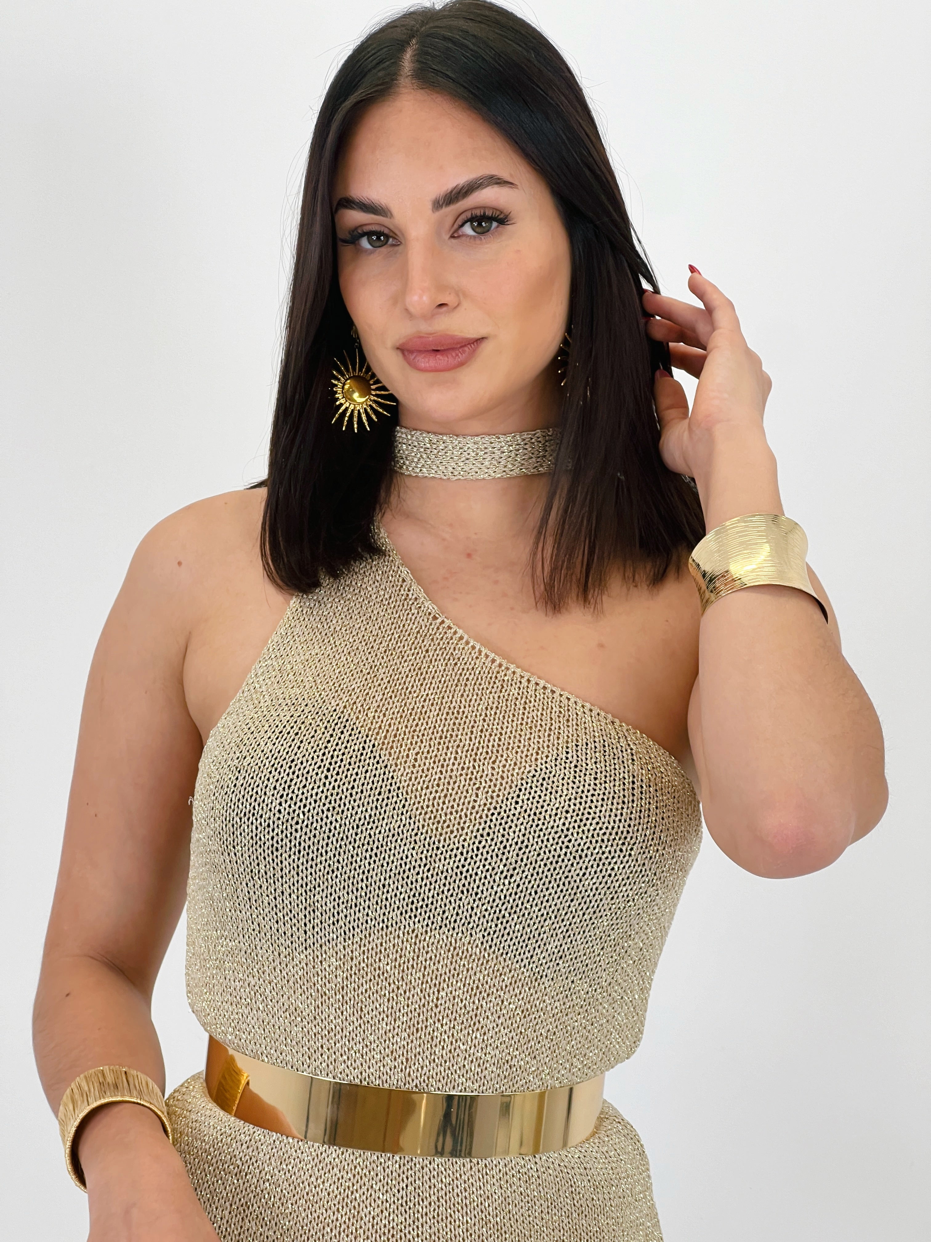 Saura metallic knit dress