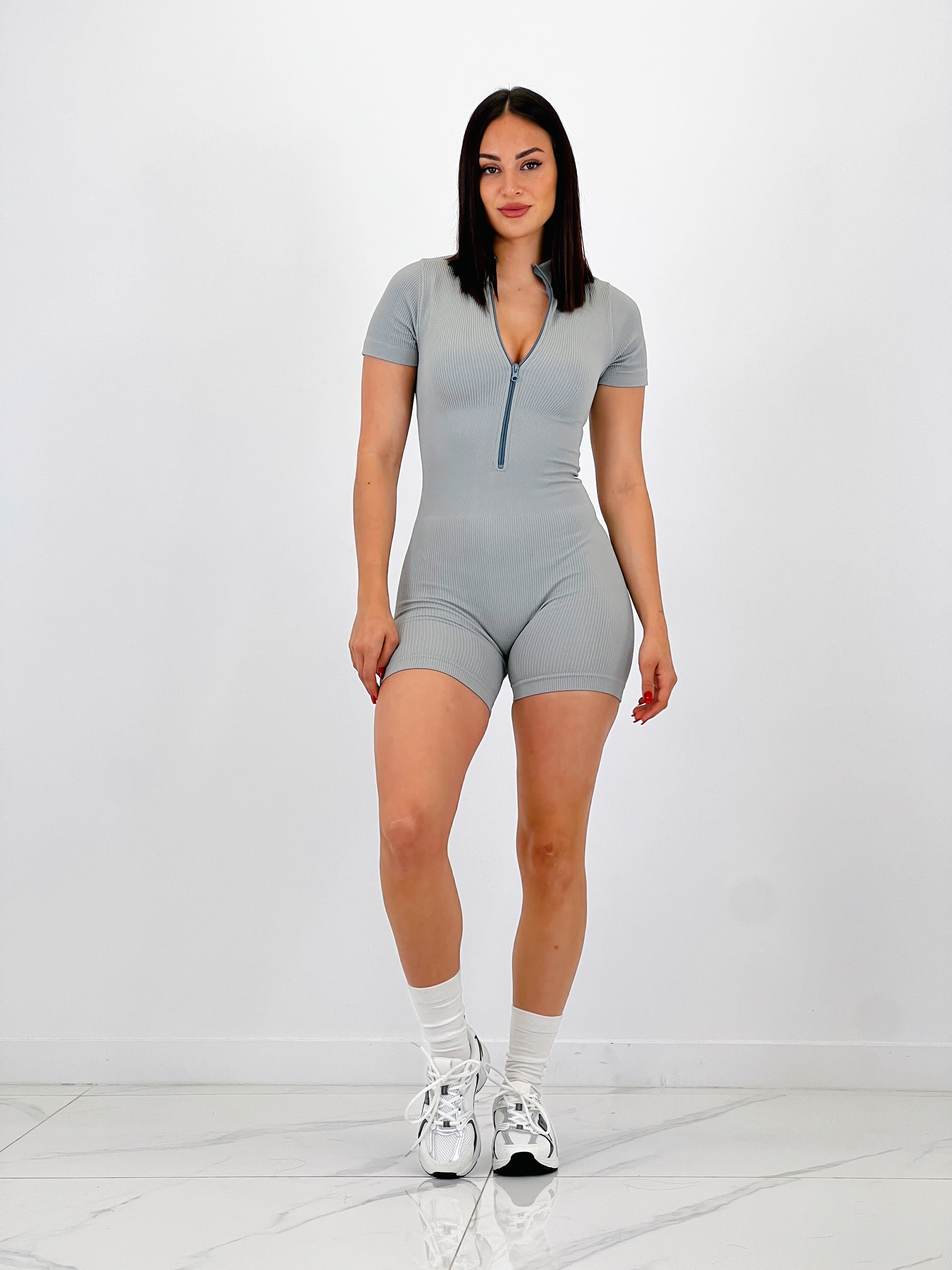 Adjustable reducing short jumpsuit