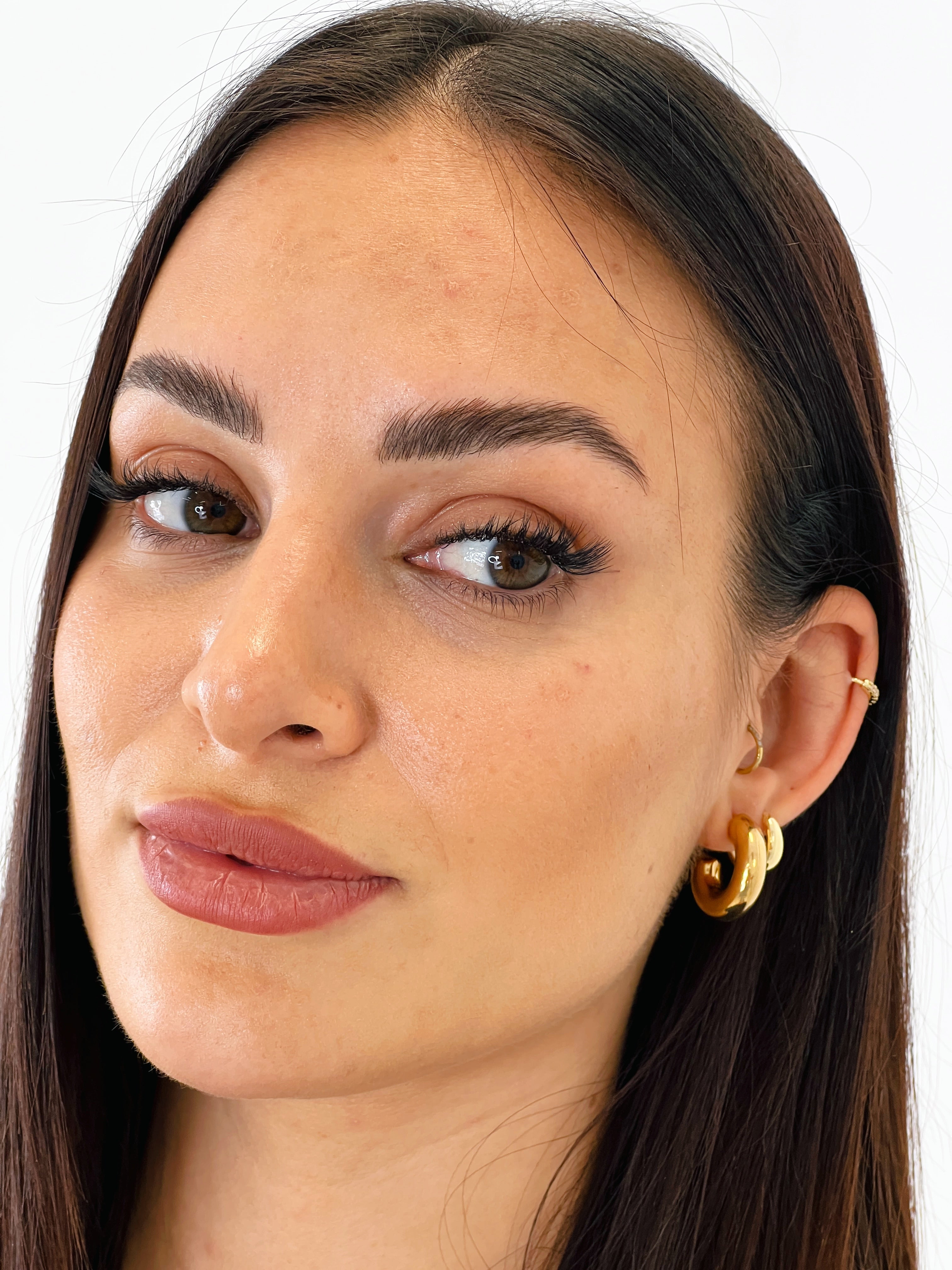 Medium thick hoop earrings