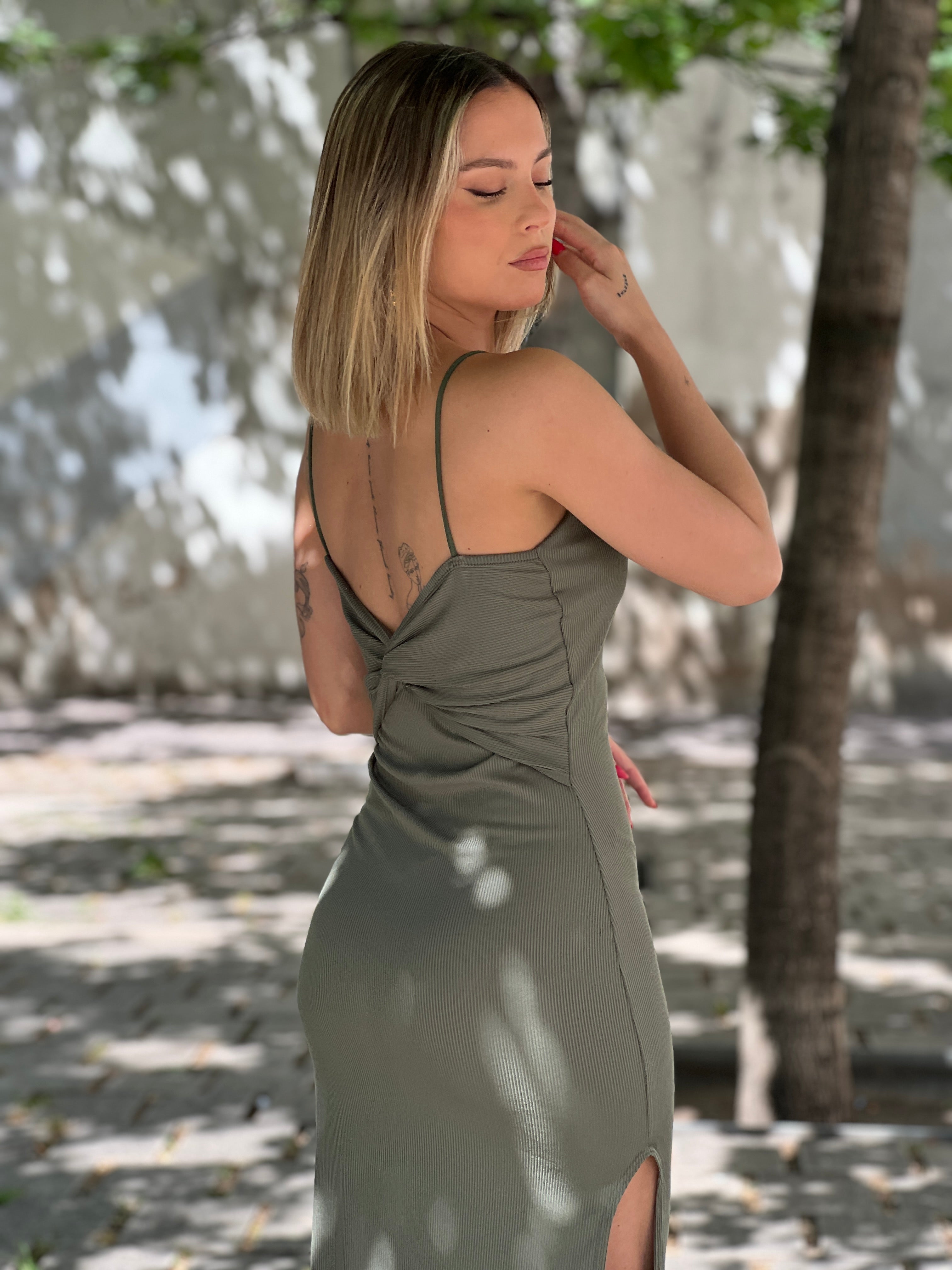 Vestido tiras canalé nudo espalda - Zebra&Maduixa®