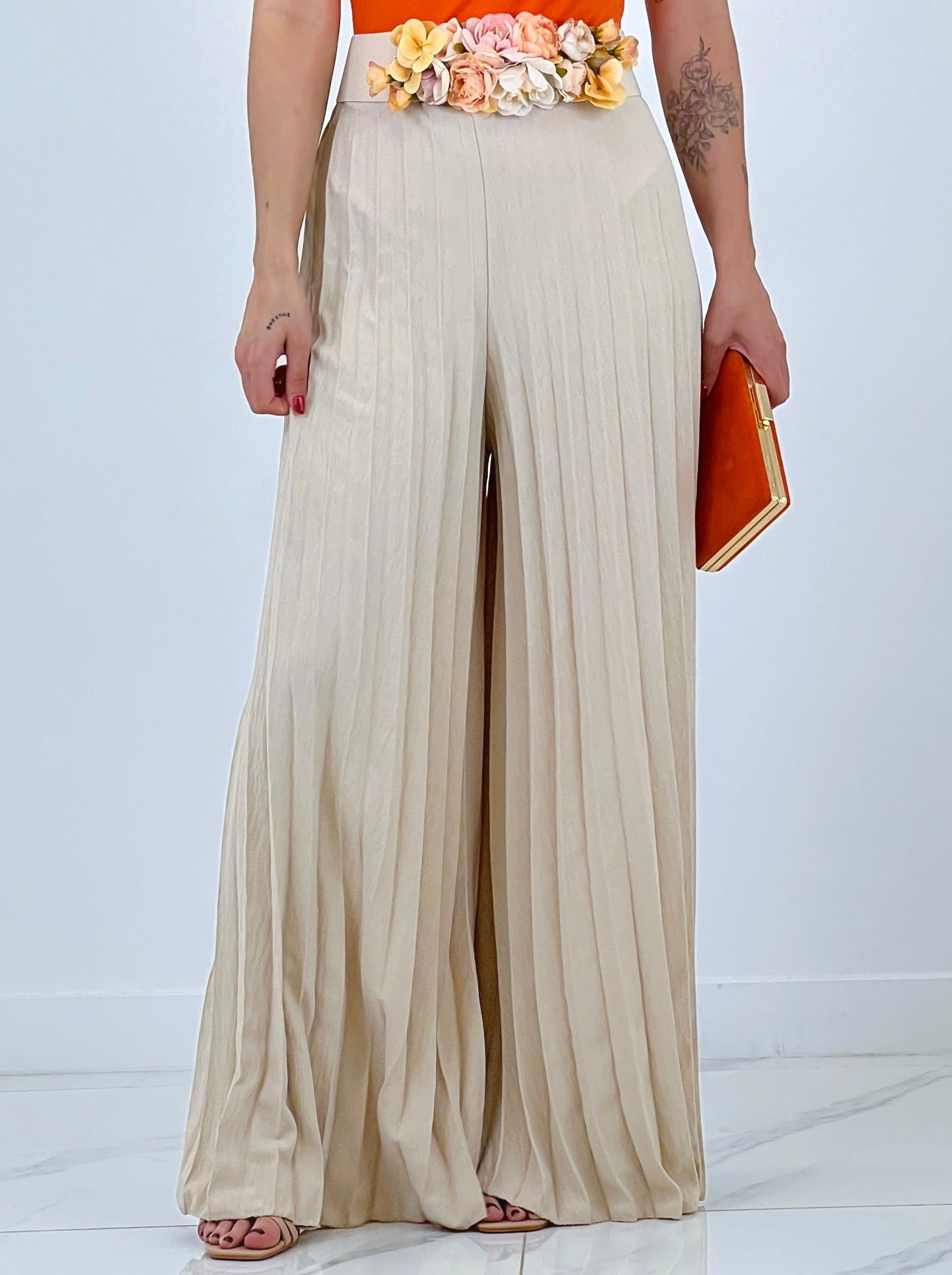 Pantaló plisat de gasa Abril