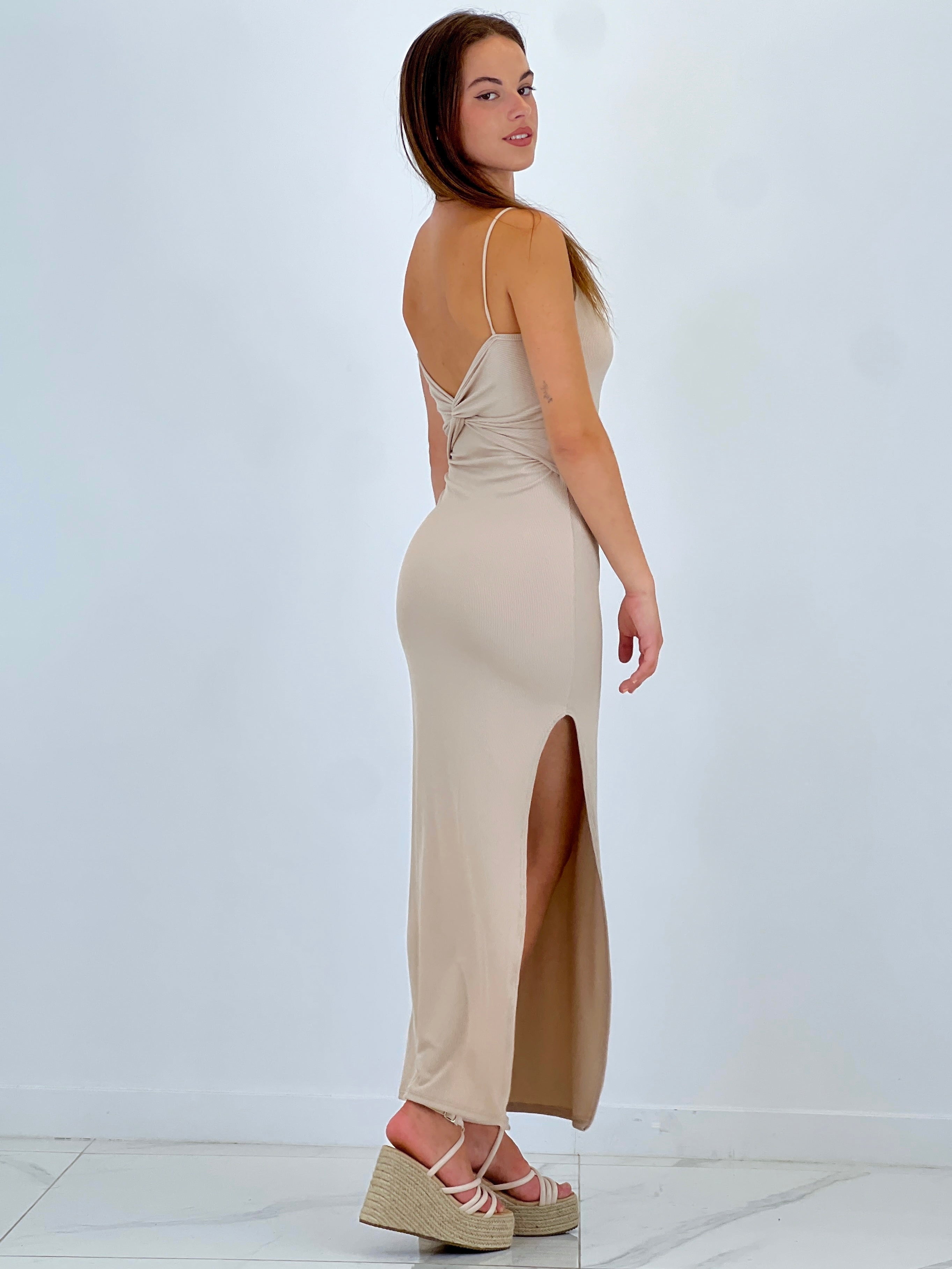 Vestido tiras canalé nudo espalda - Zebra&Maduixa®