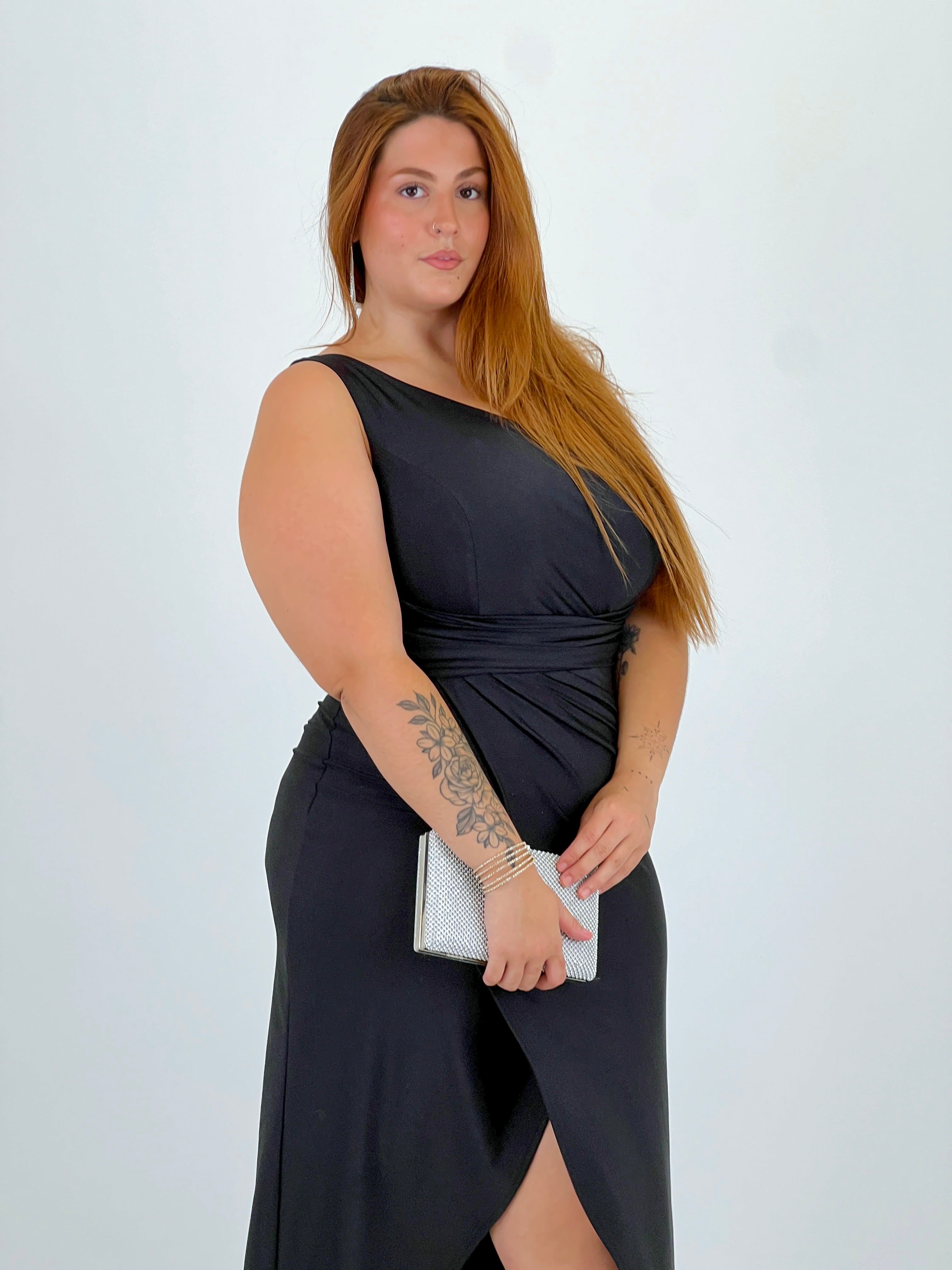 Vestit asimètric satinat Carla