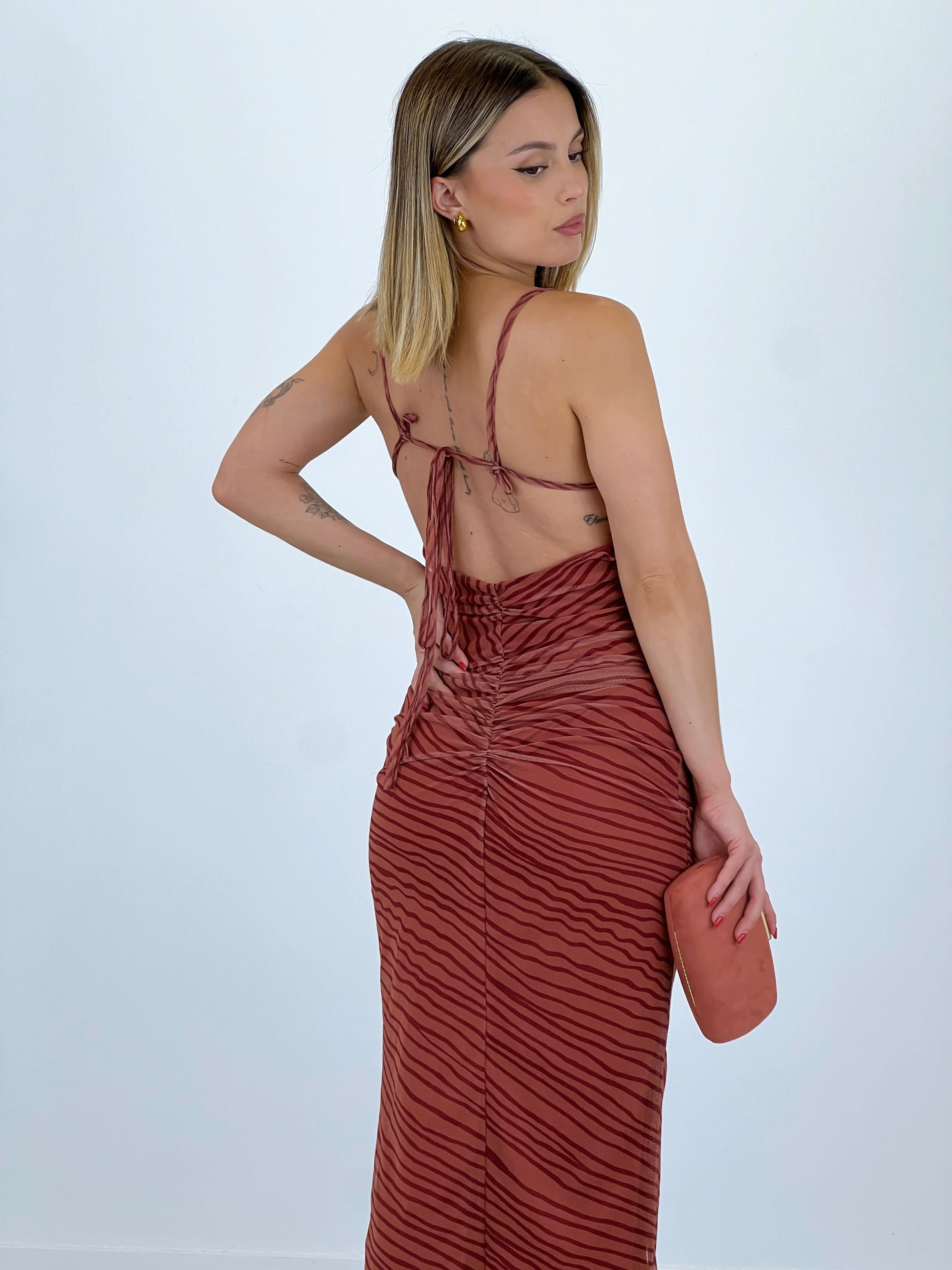 Vestido midi estampado tirante tul - Zebra&Maduixa®