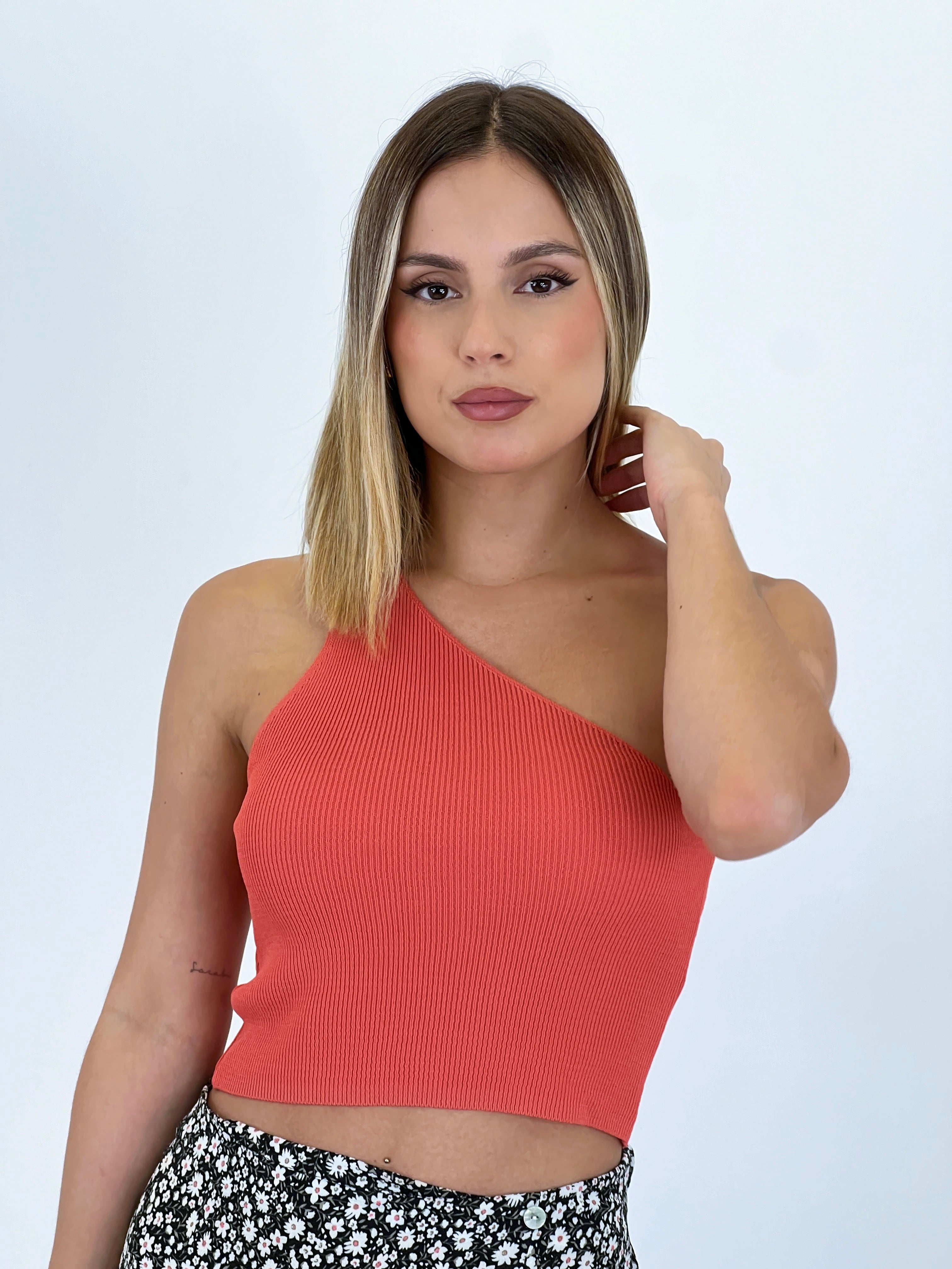 Astrid asymmetric knit top