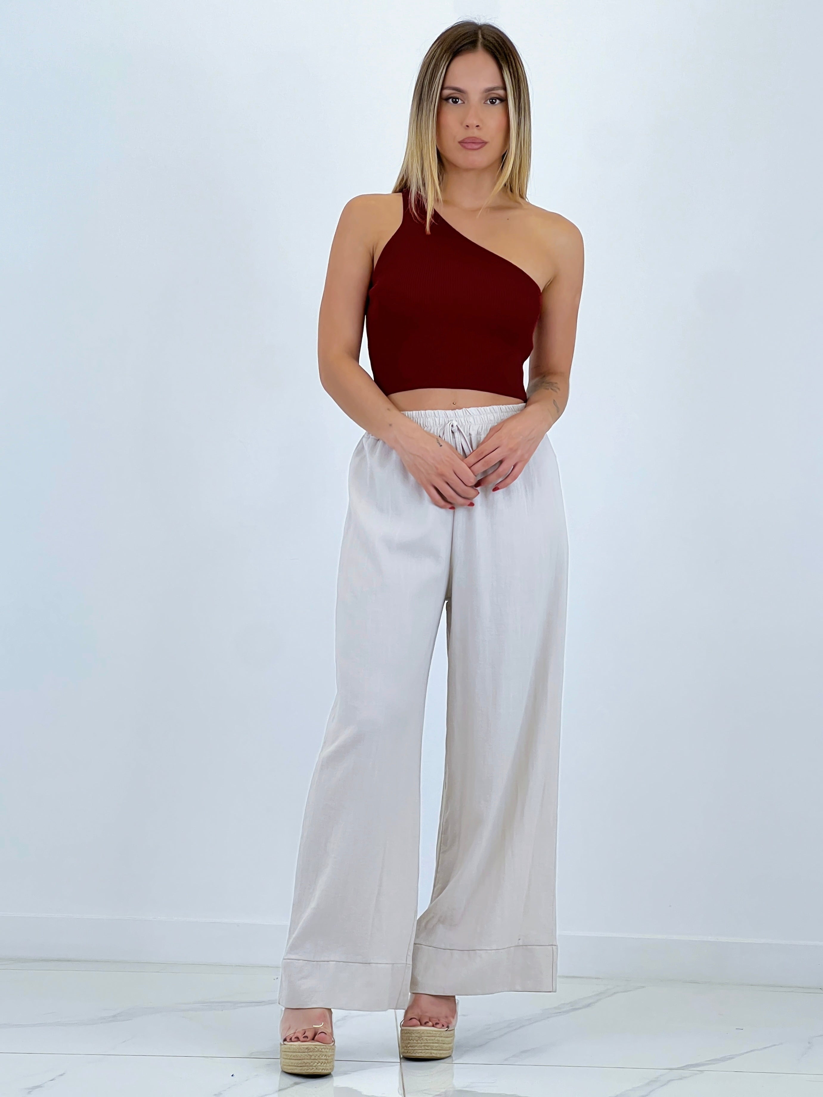 Astrid asymmetric knit top