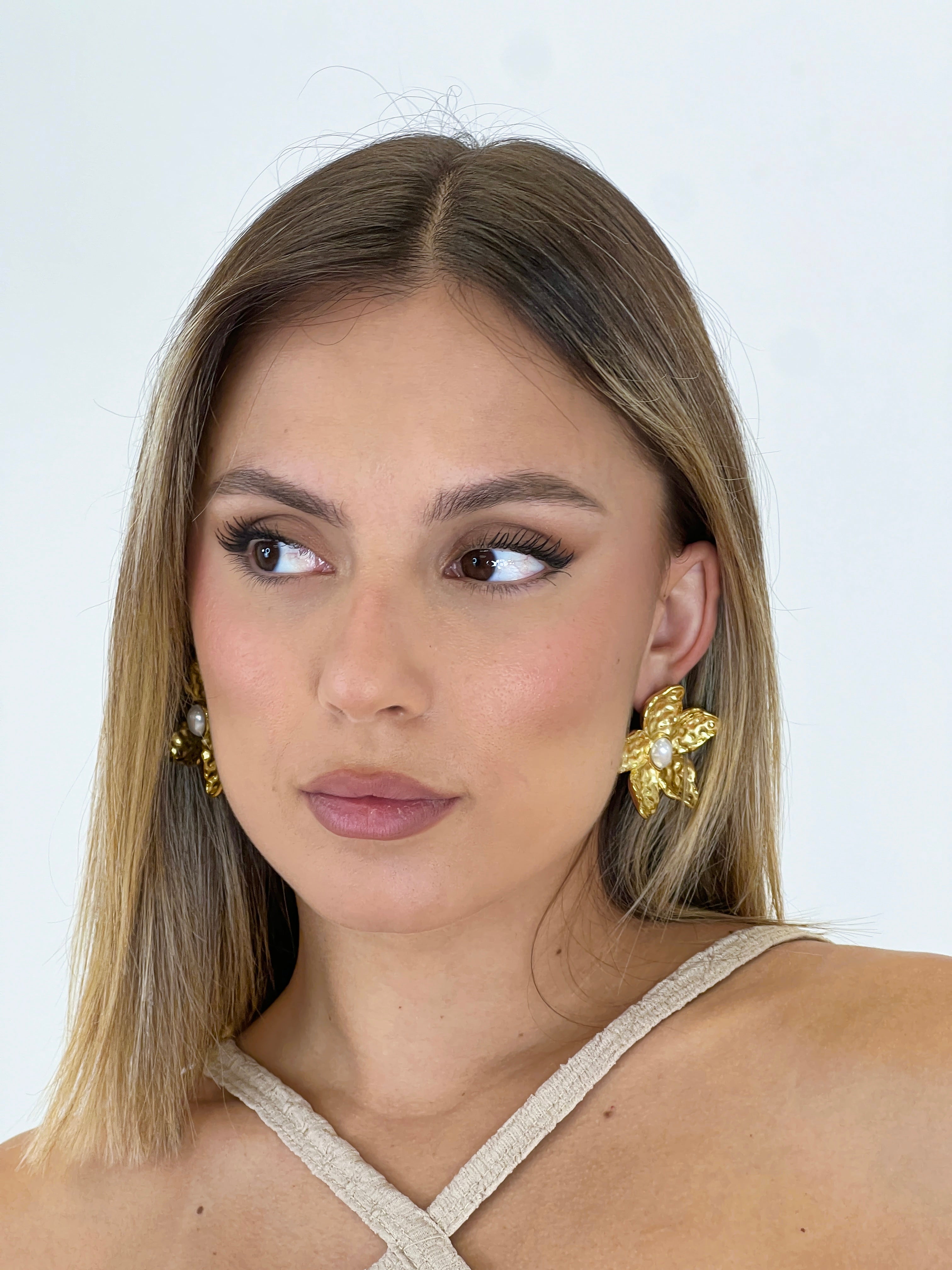 Arracades flor perla