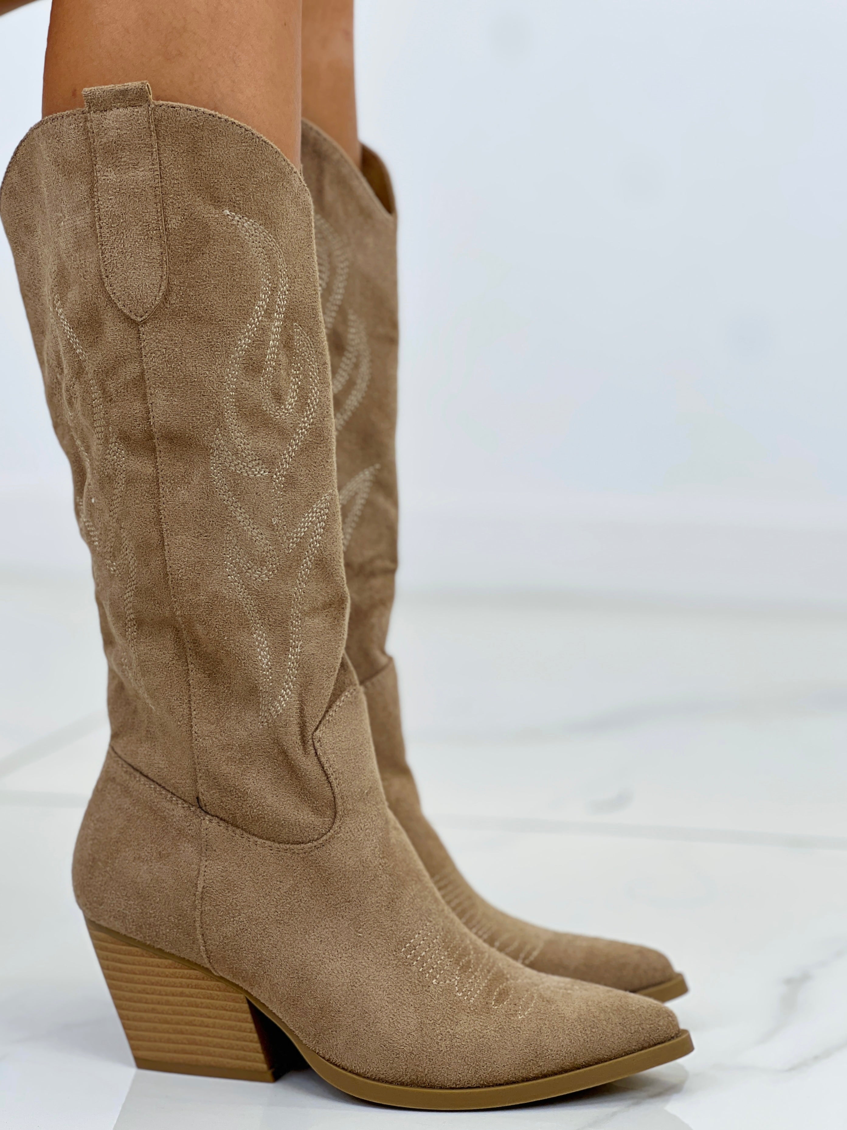 Bota cowboy alta Atlanta piel vuelta - Zebra&Maduixa®