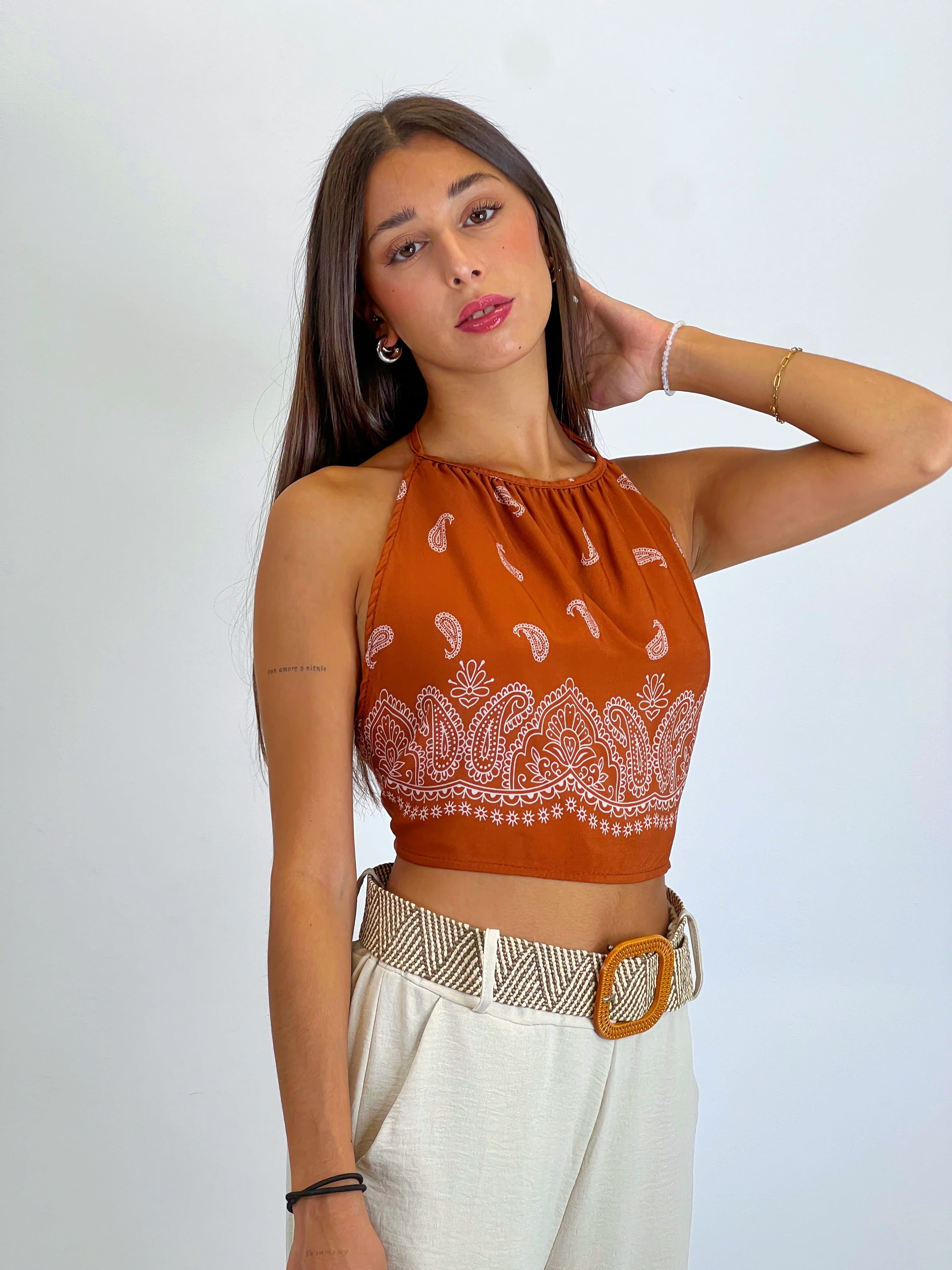 Paisley halter top