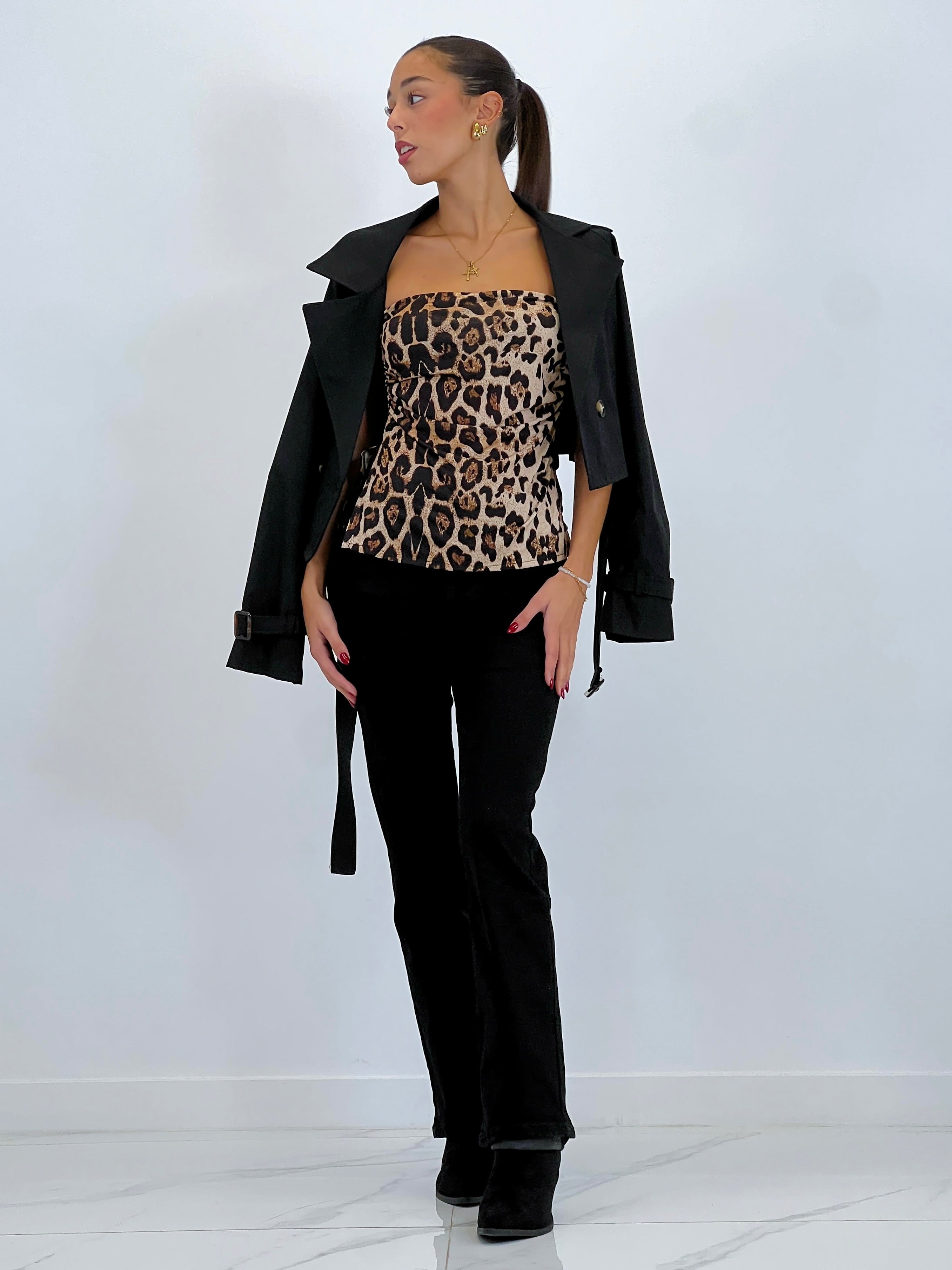 Animal print bandana top