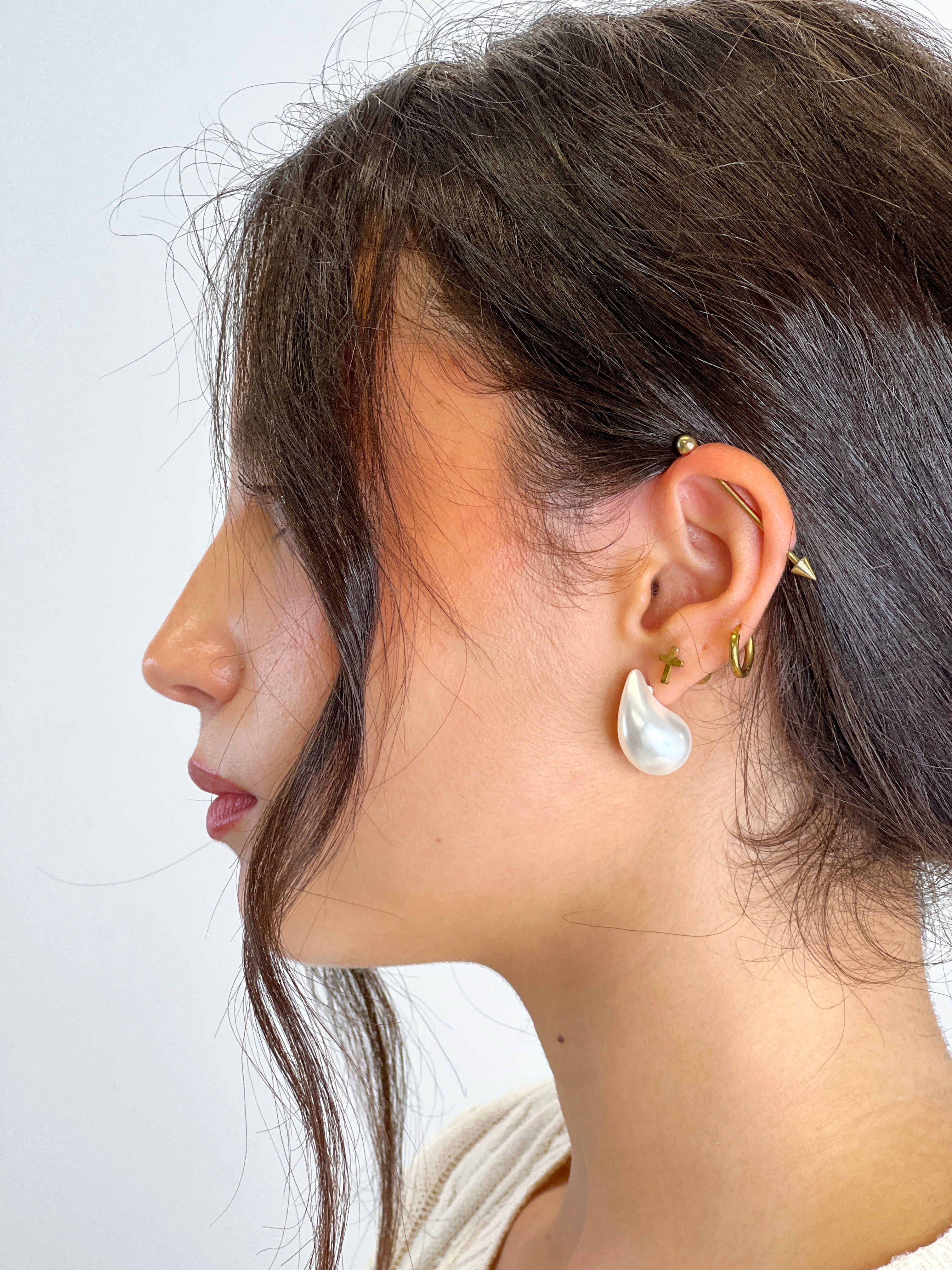 White drop earrings