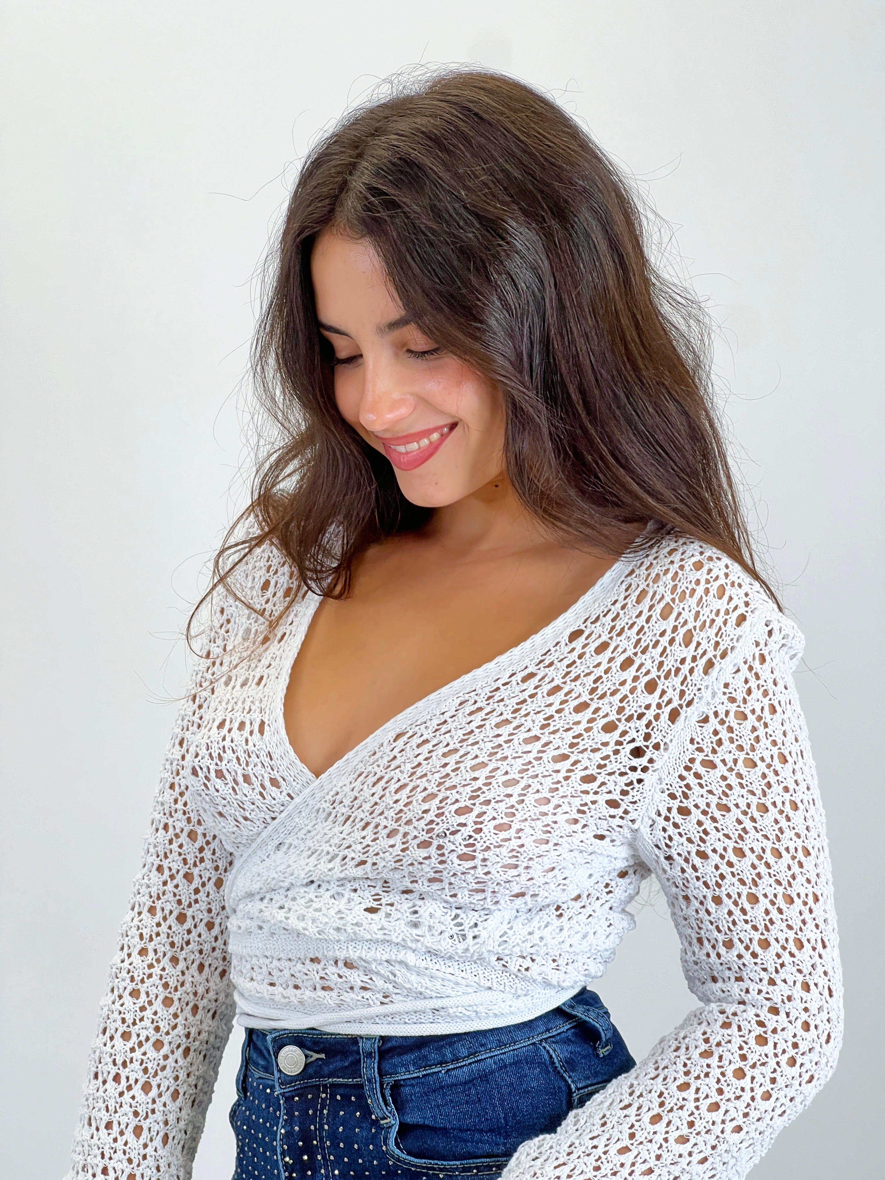 Jaqueta creuada calada