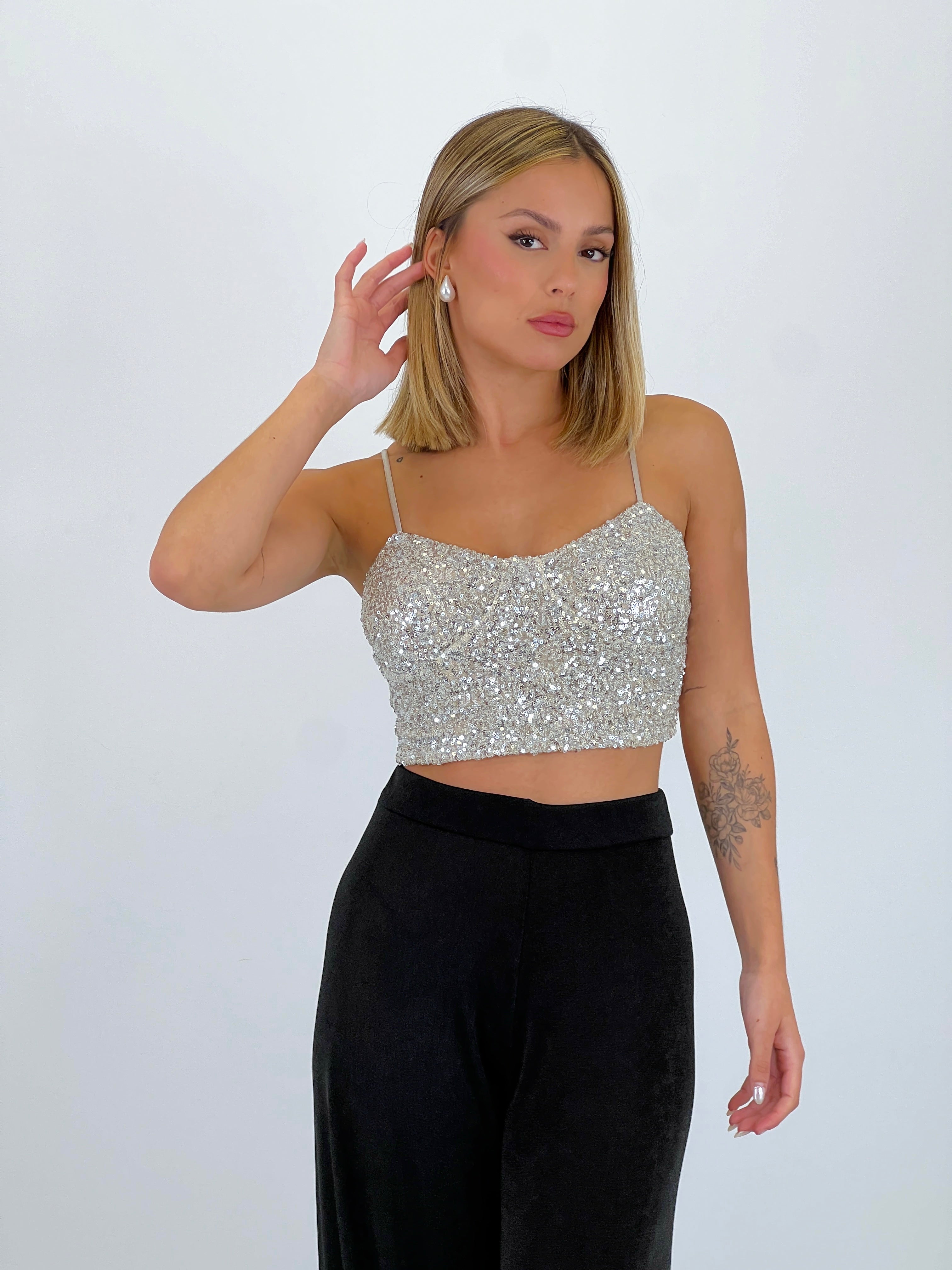 Sequin corset top