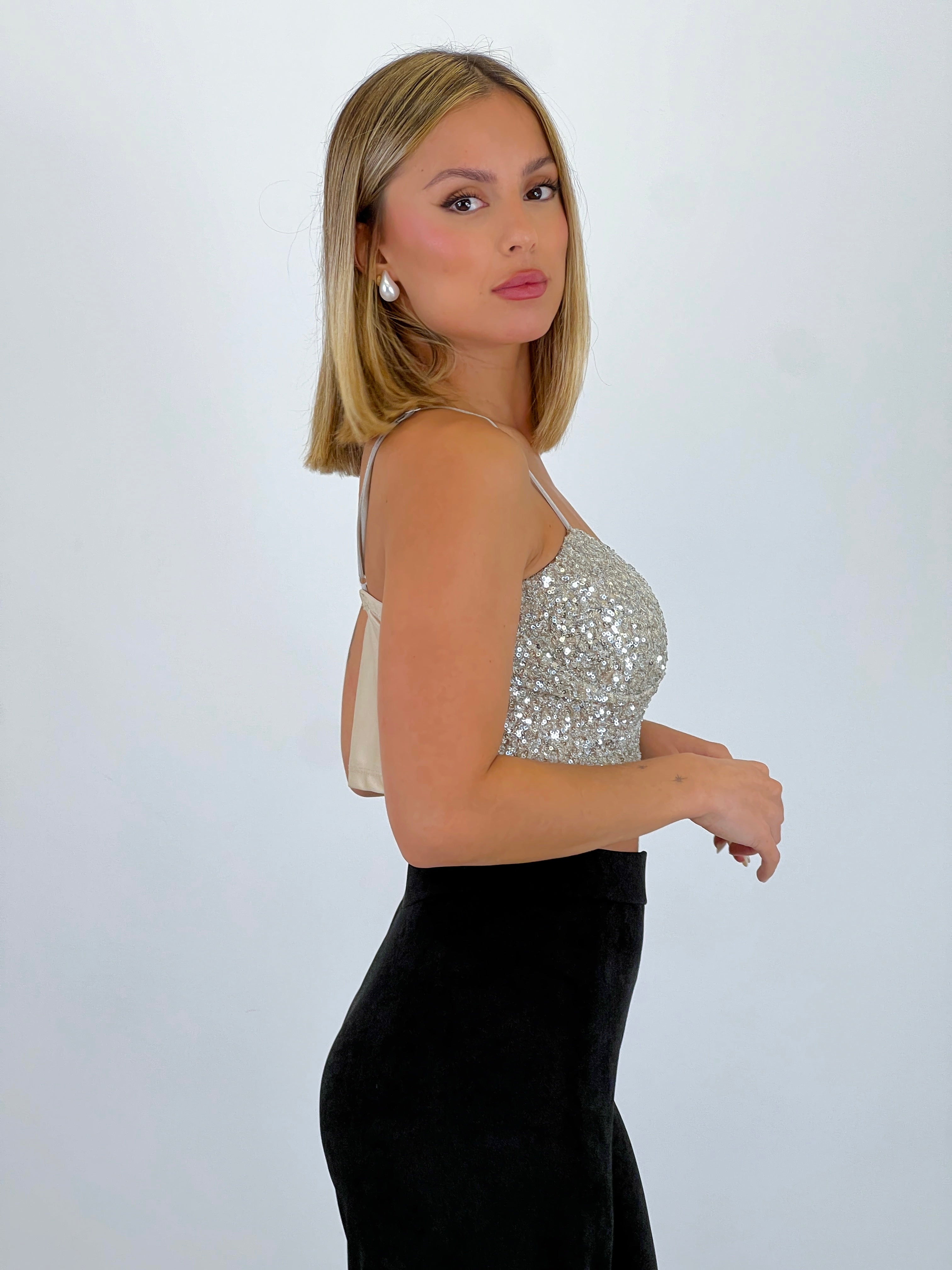 Sequin corset top