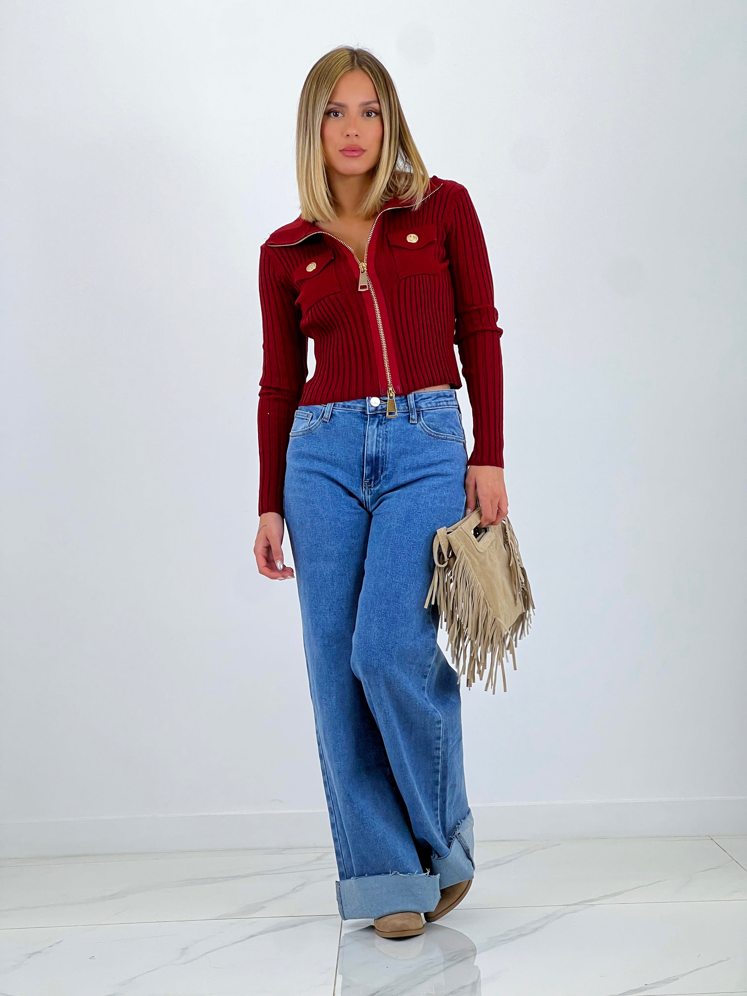 Jeans wide leg bajo sin costura - Zebra&Maduixa®