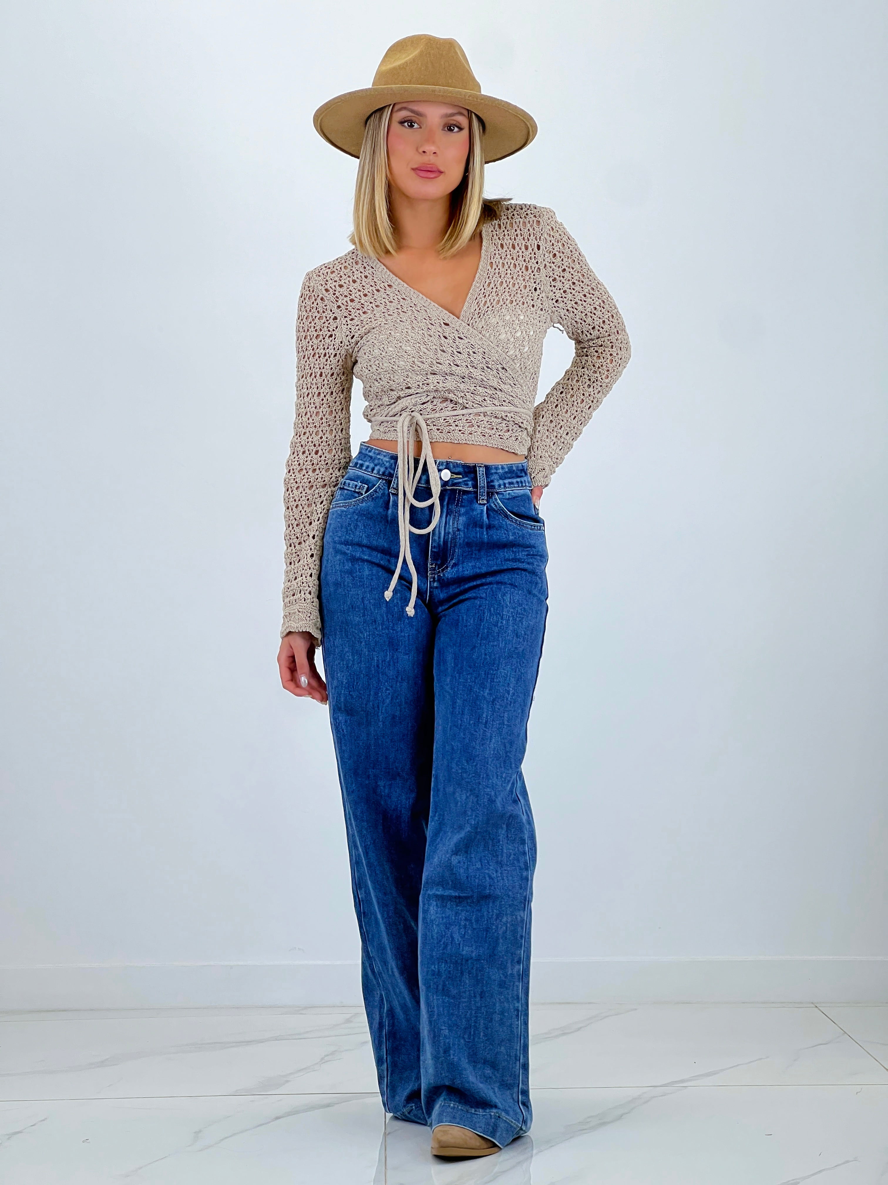 Jaqueta creuada calada