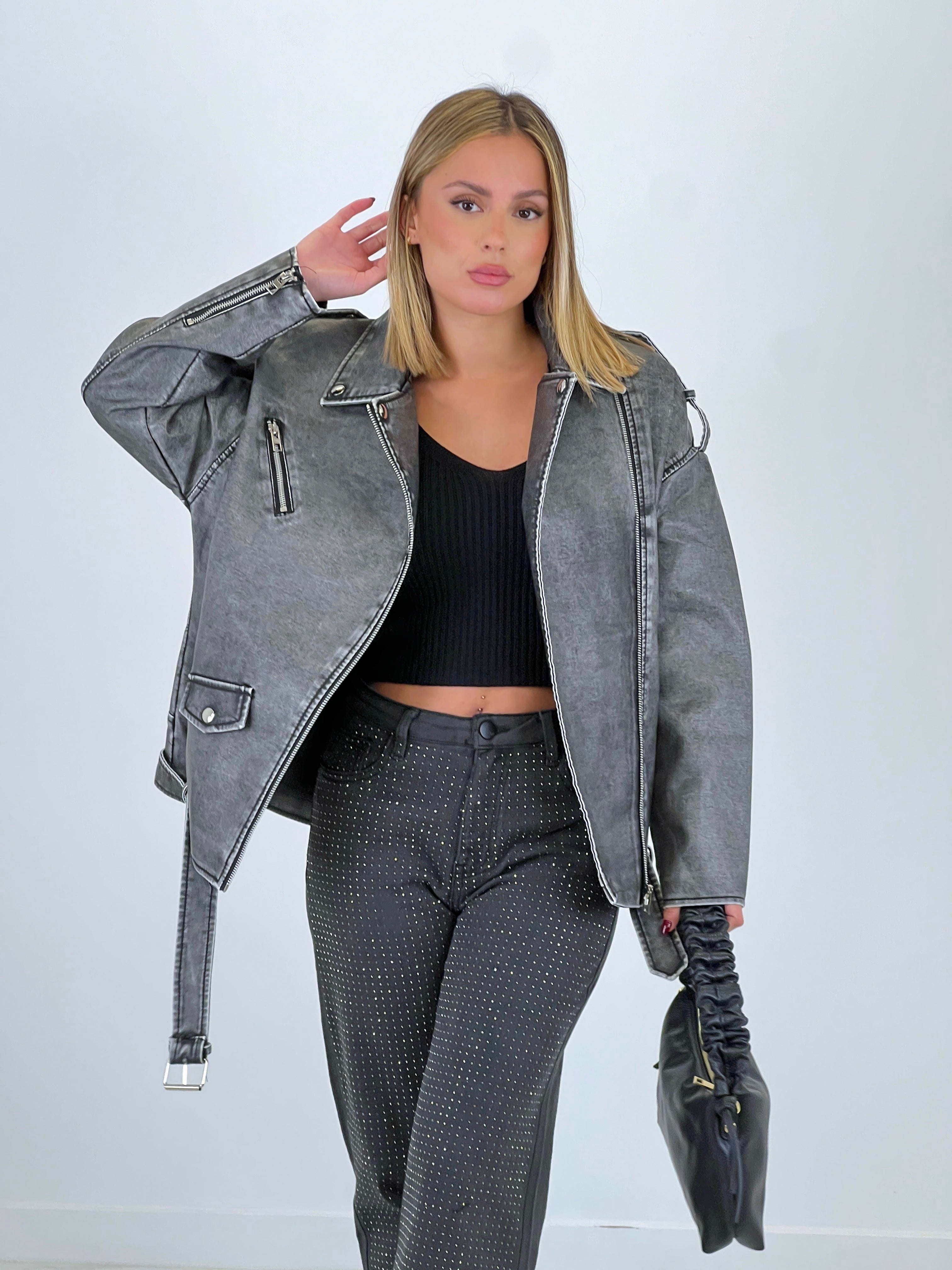 Cazadora biker oversize - Zebra&Maduixa®