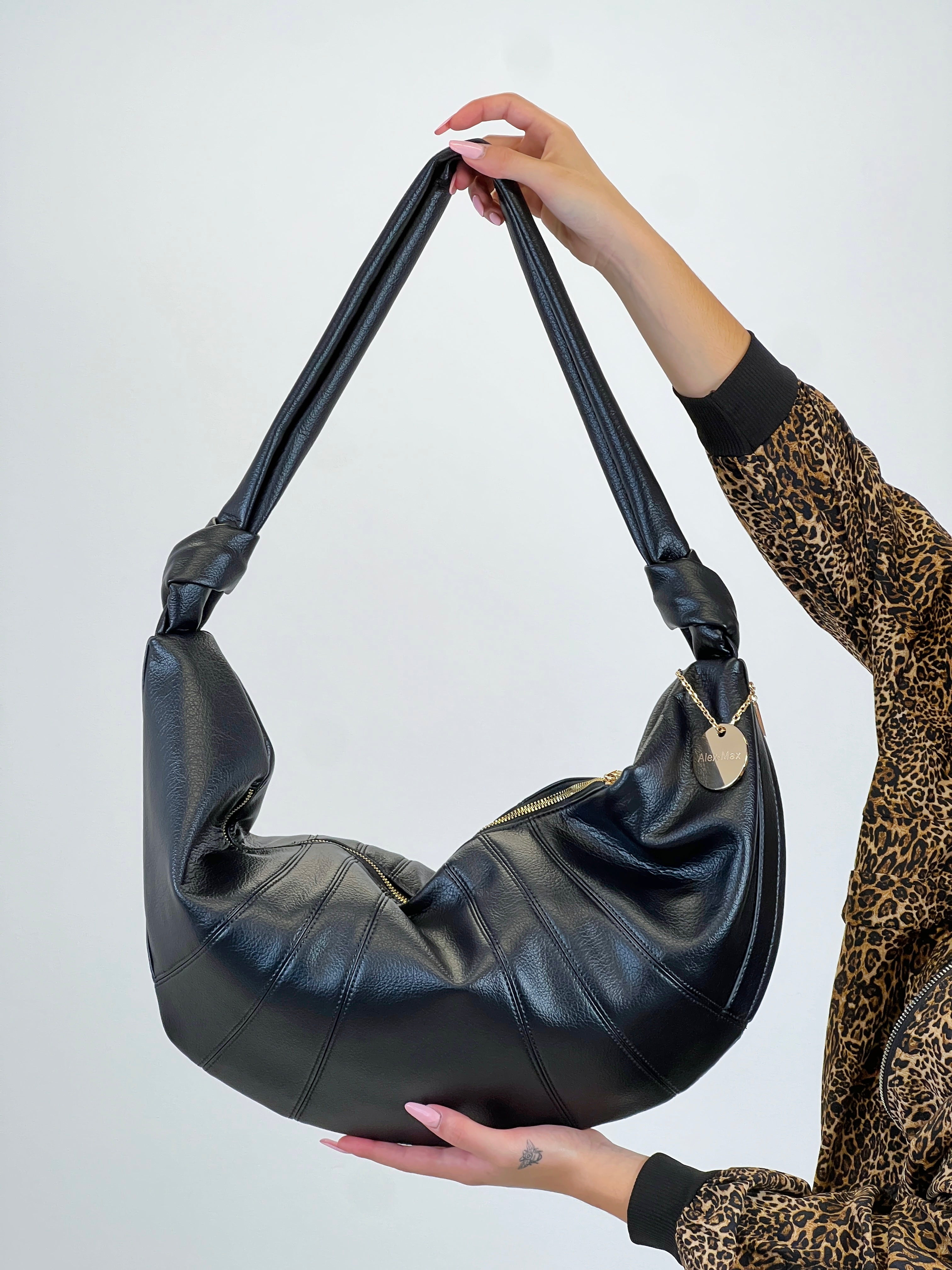 Vegan leather maxi bag