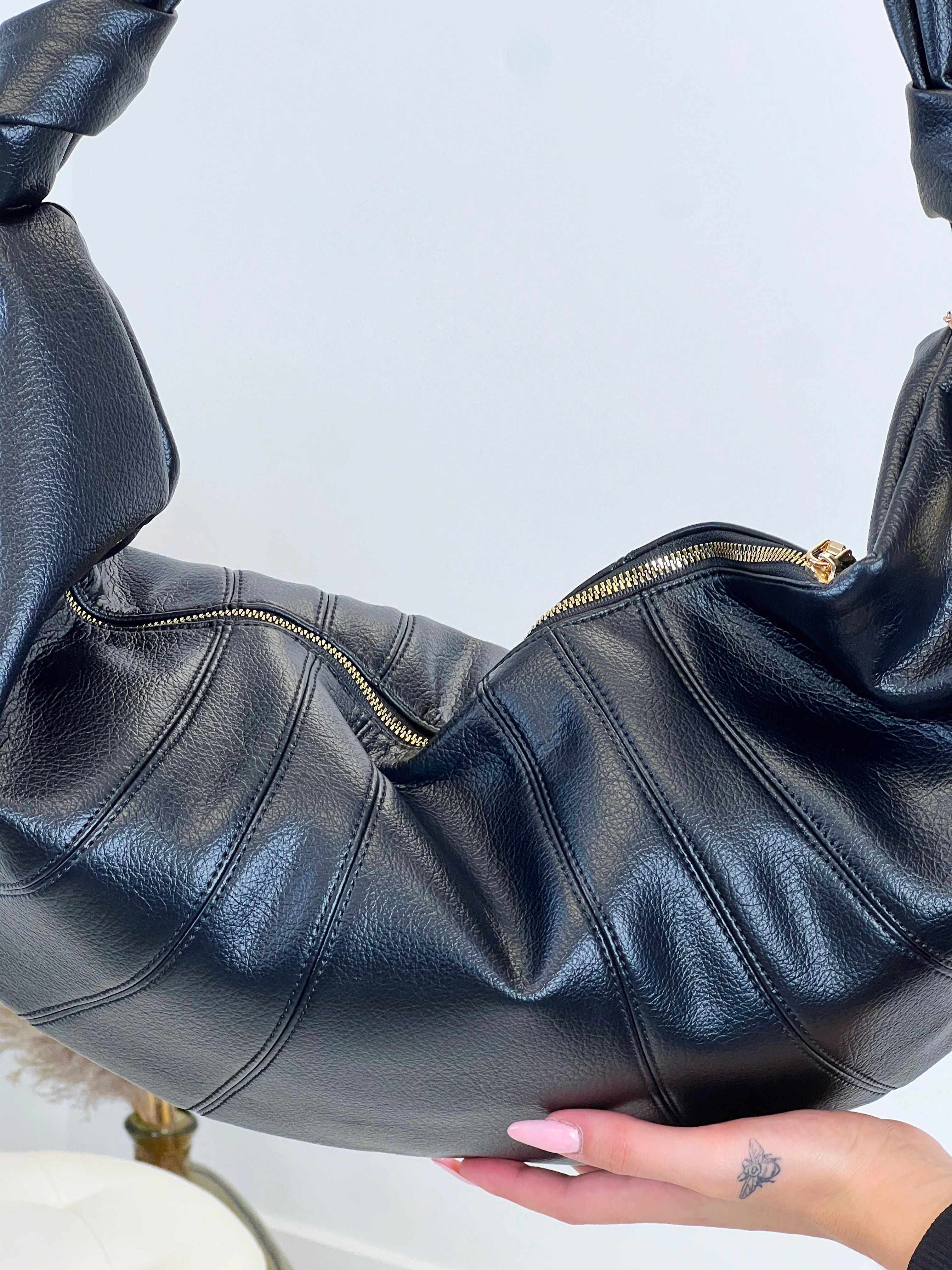 Vegan leather maxi bag