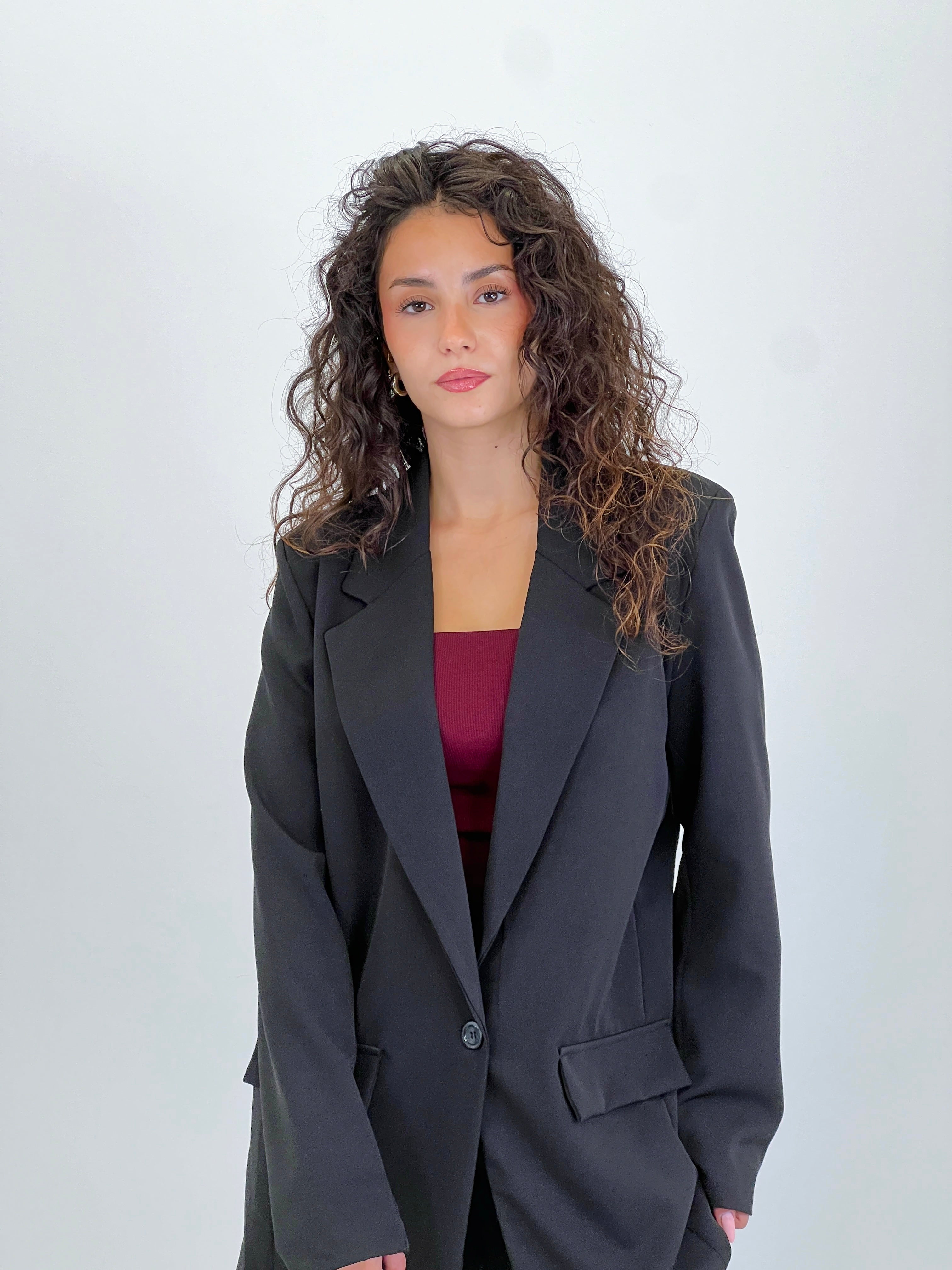 Blazer and straight-leg pants set