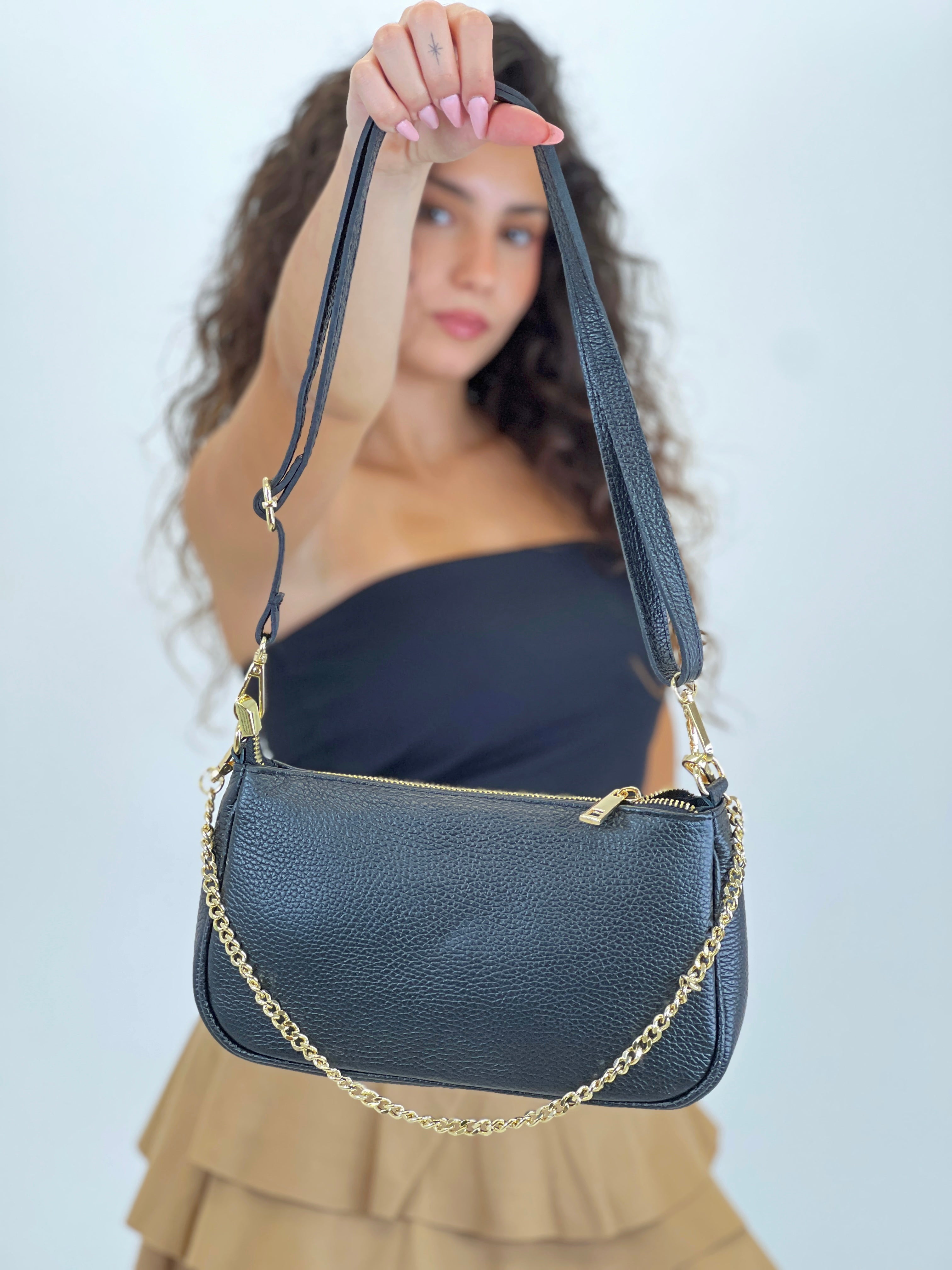 Leather chain bag