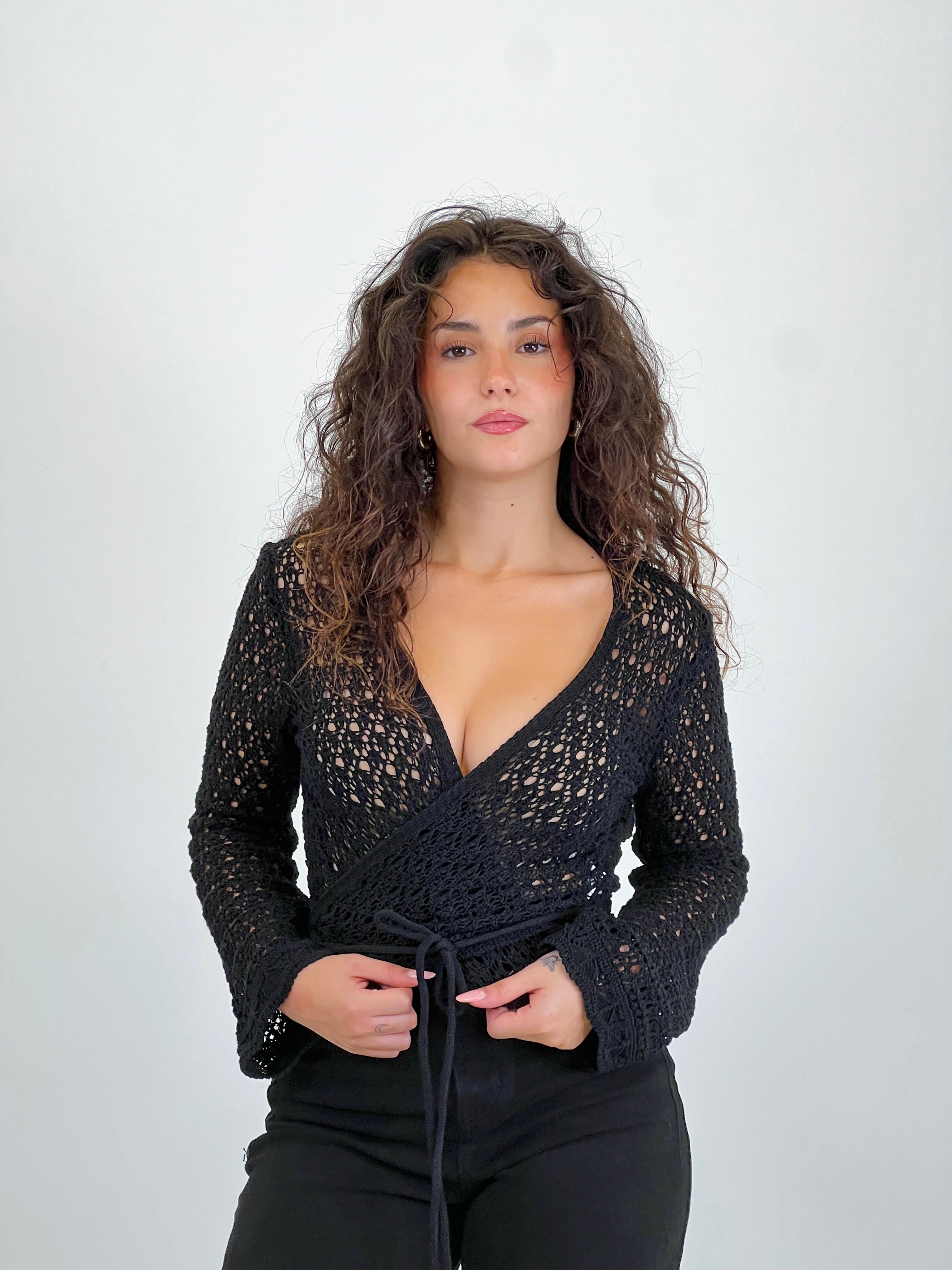 Jaqueta creuada calada