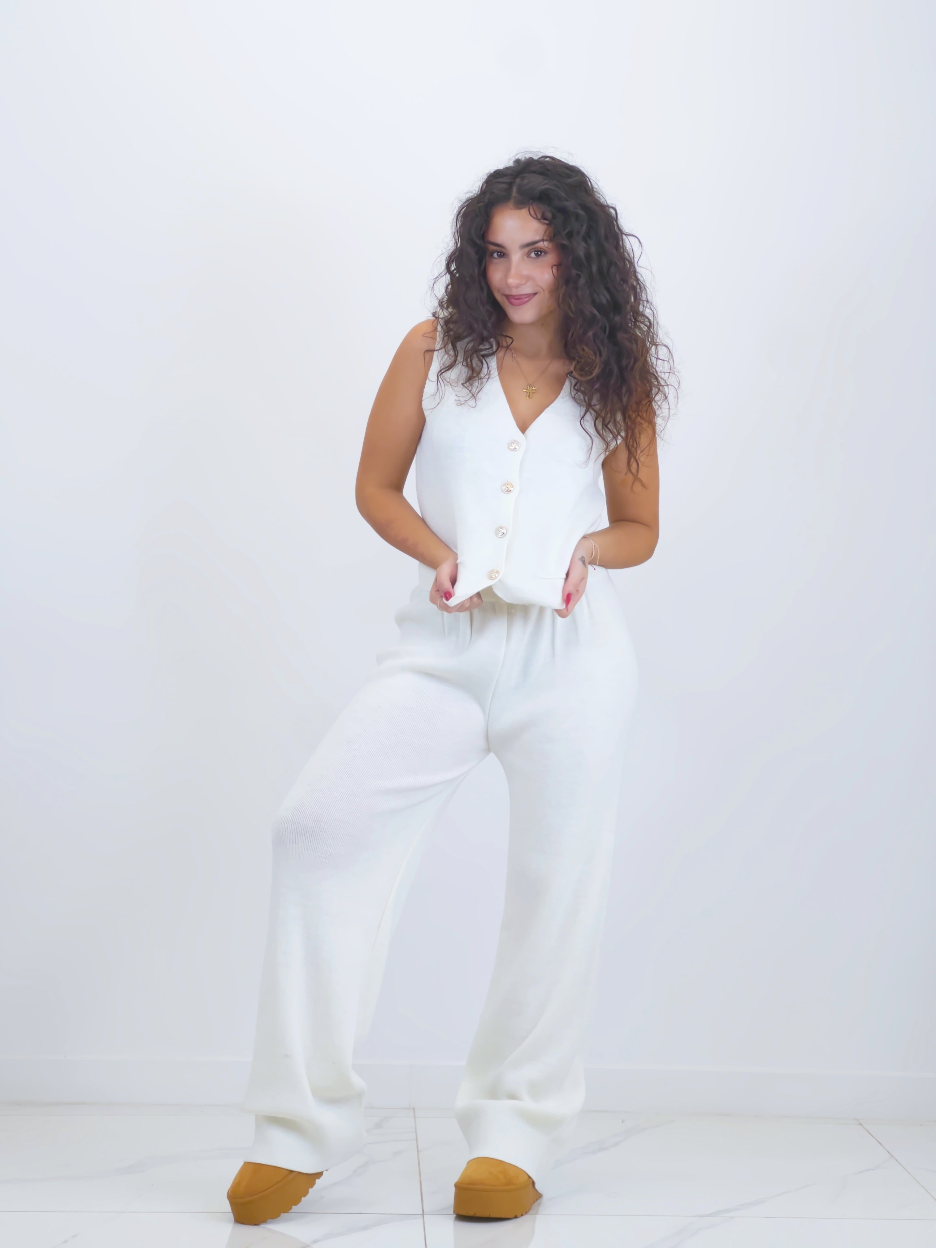 Conjunto punto chaleco y pantalón recto - Zebra&Maduixa®